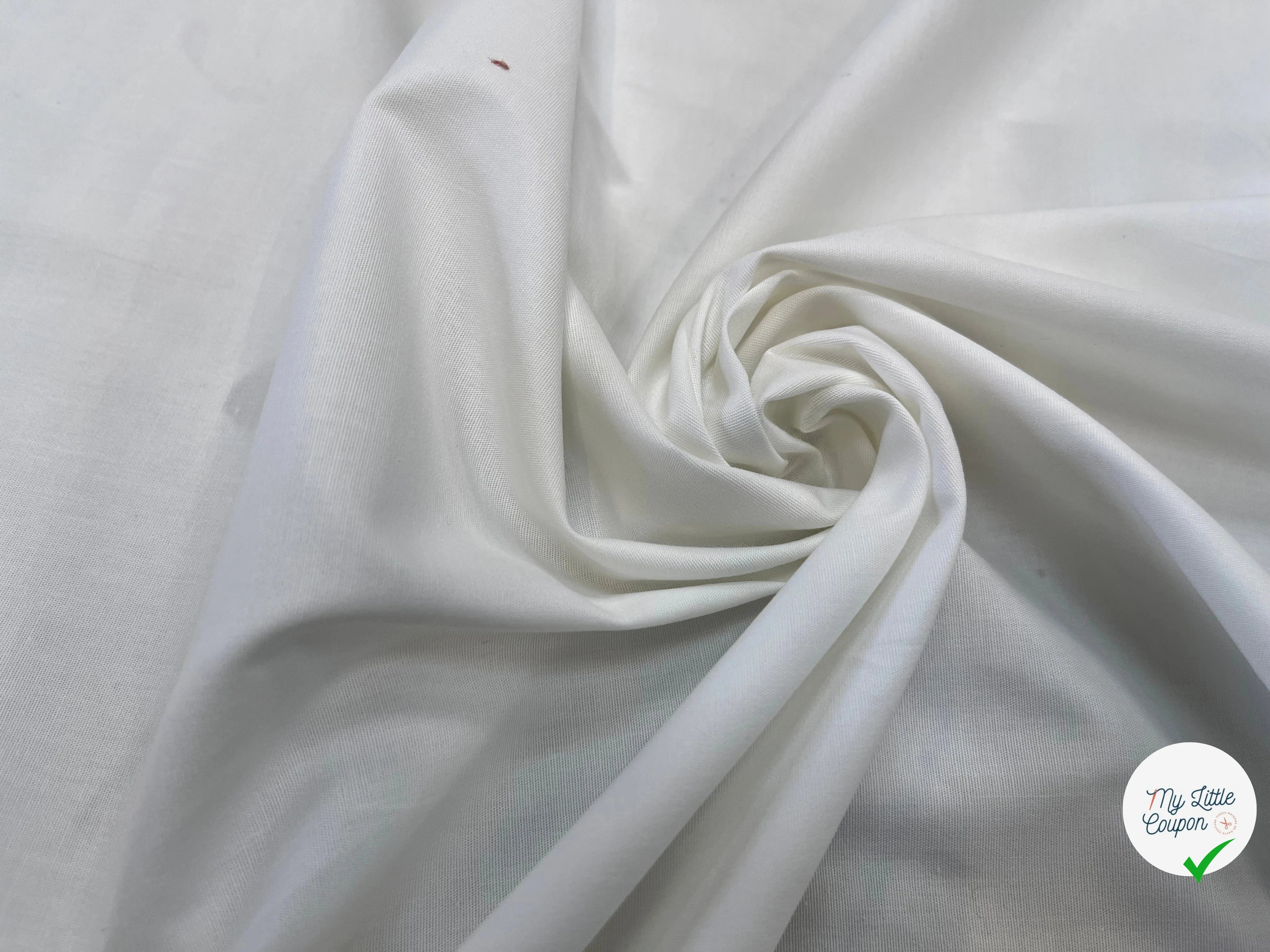 COTON POPELINE UNI BLANC SOUPLE - My Little Coupon