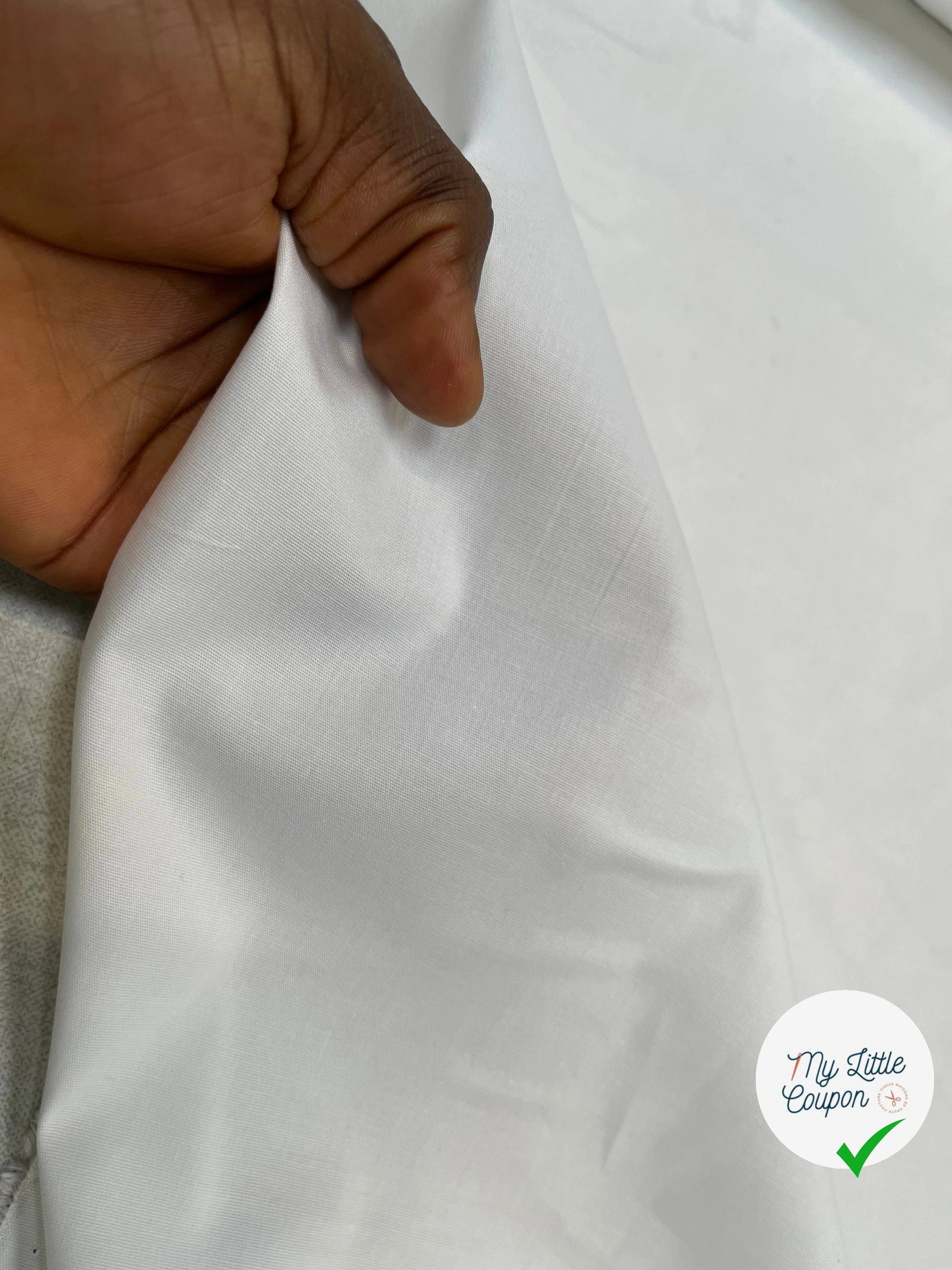 COTON POPELINE UNI BLANC SOUPLE - My Little Coupon