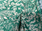 COTON VISCOSE THEME FLORAL BEIGE CREME ET VERT - My Little Coupon