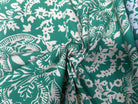 COTON VISCOSE THEME FLORAL BEIGE CREME ET VERT - My Little Coupon