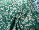COTON VISCOSE THEME FLORAL BEIGE CREME ET VERT - My Little Coupon