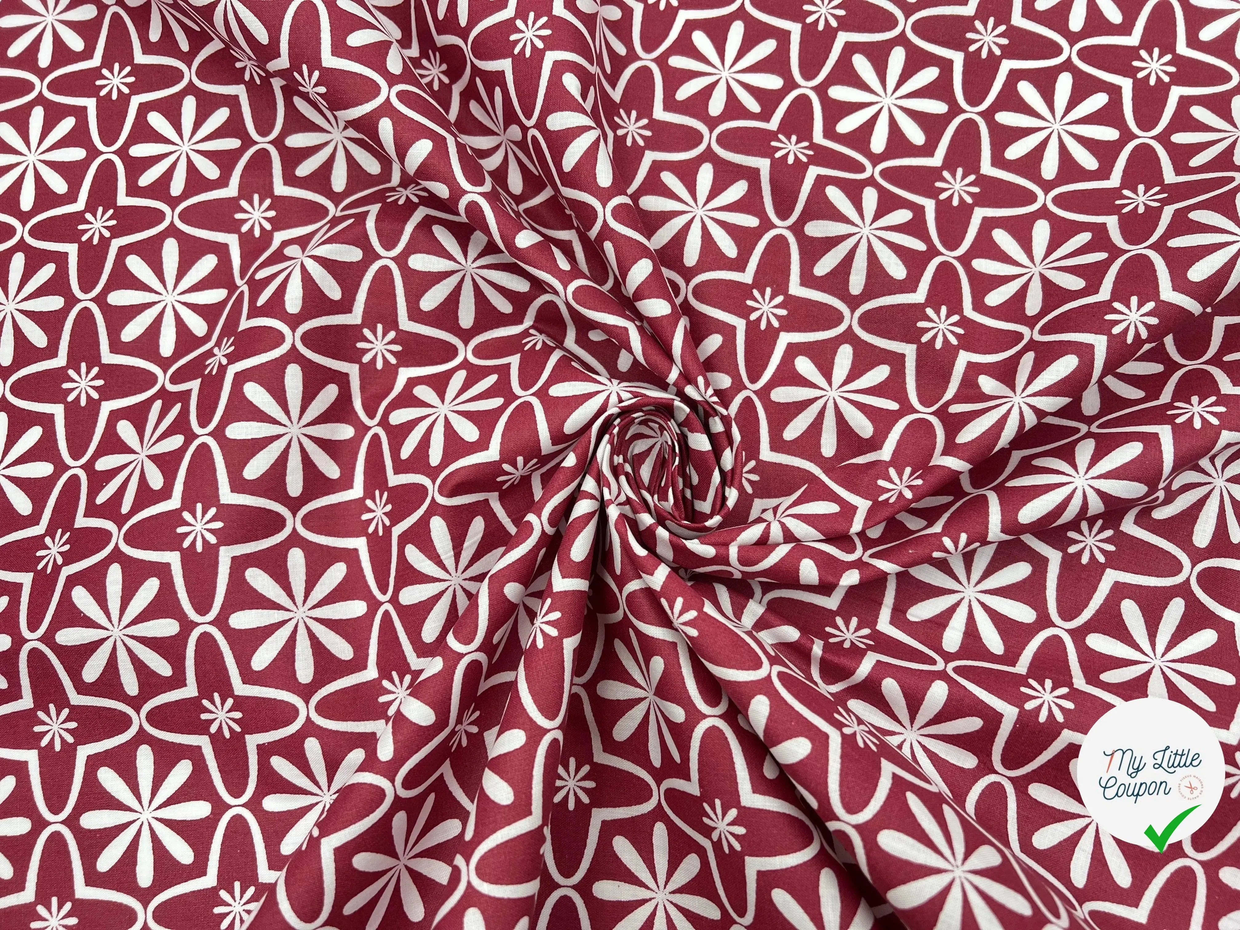 COTONNADE CHAYA CARMIN - My Little Coupon - tissu - coudre