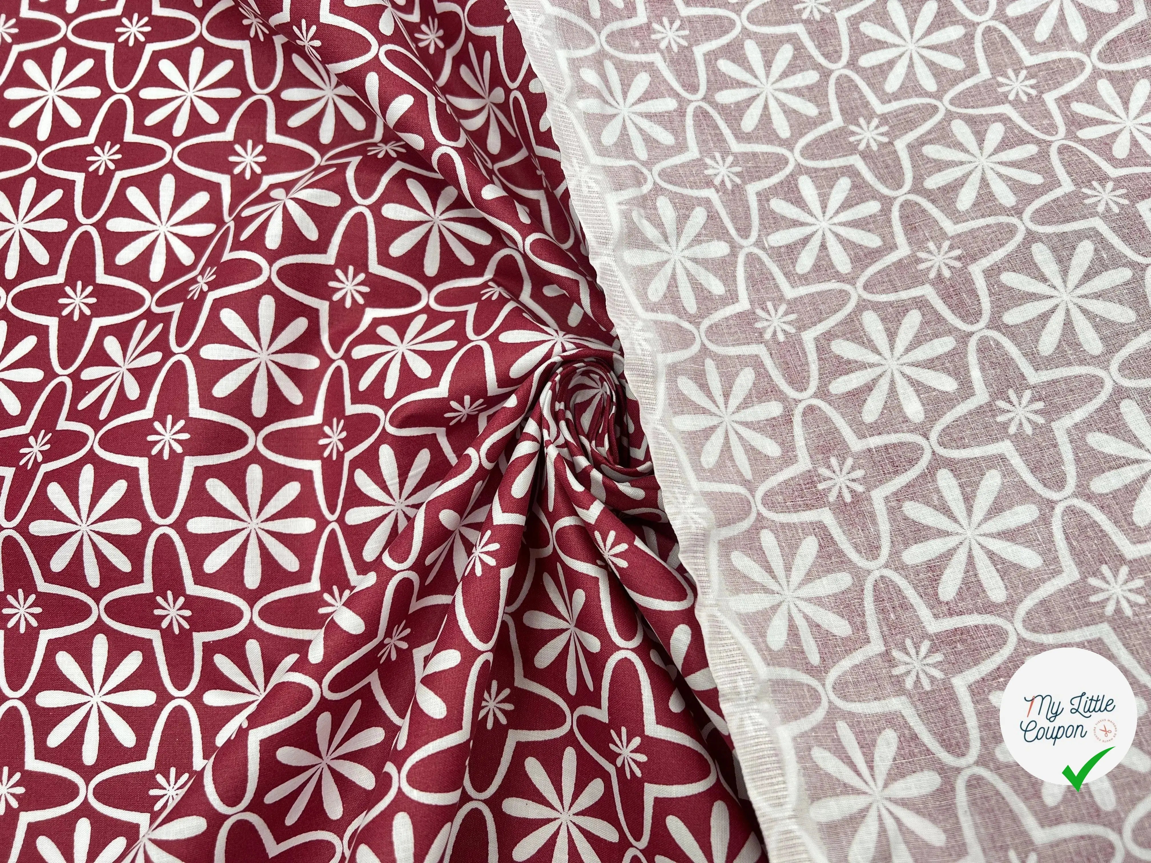 COTONNADE CHAYA CARMIN - My Little Coupon - tissu - coudre