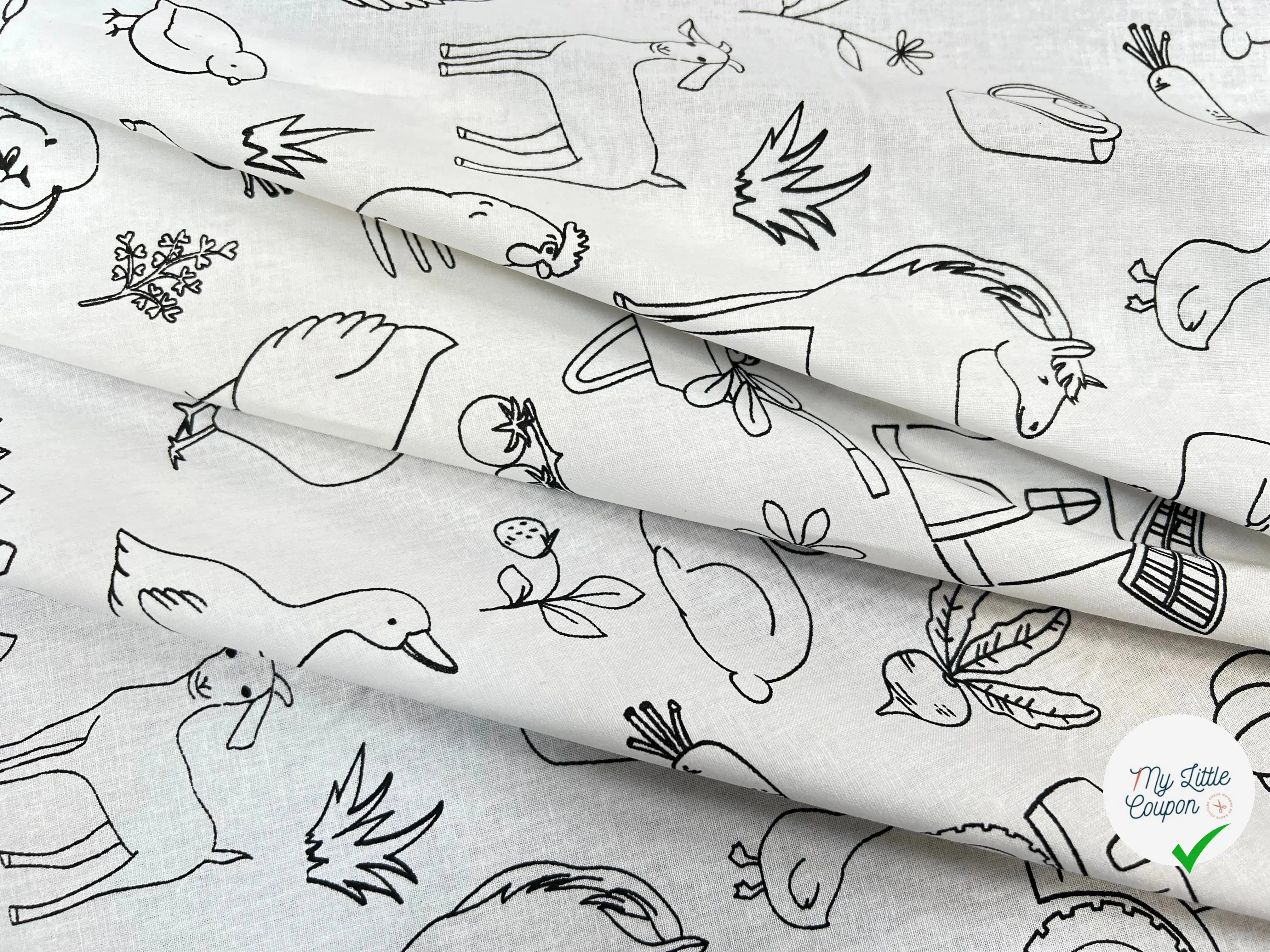 COTONNADE FARMER BLANC / NOIR 1B D1X 150 - My Little Coupon