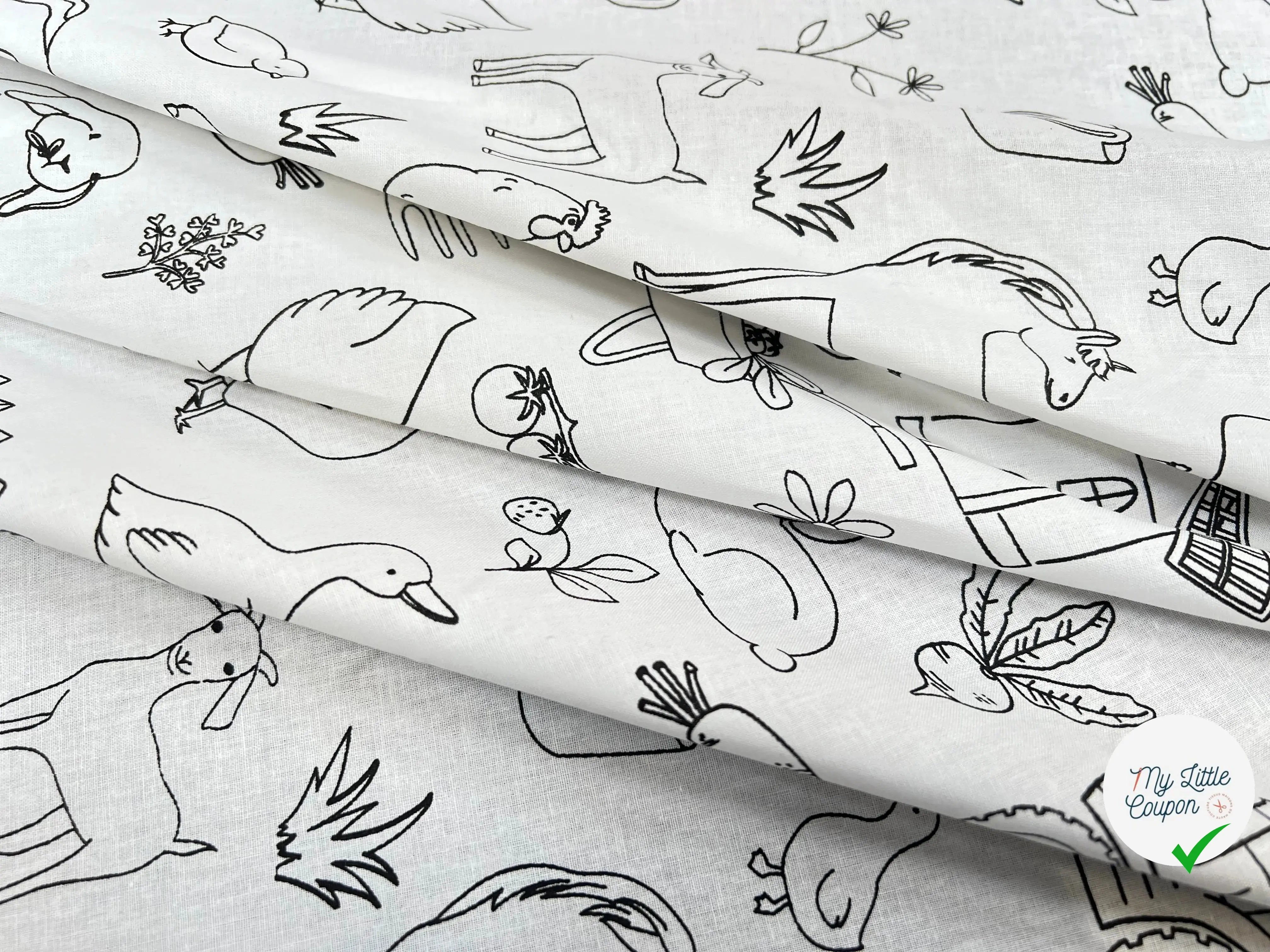 COTONNADE FARMER BLANC / NOIR 1B D1X 150 - My Little Coupon