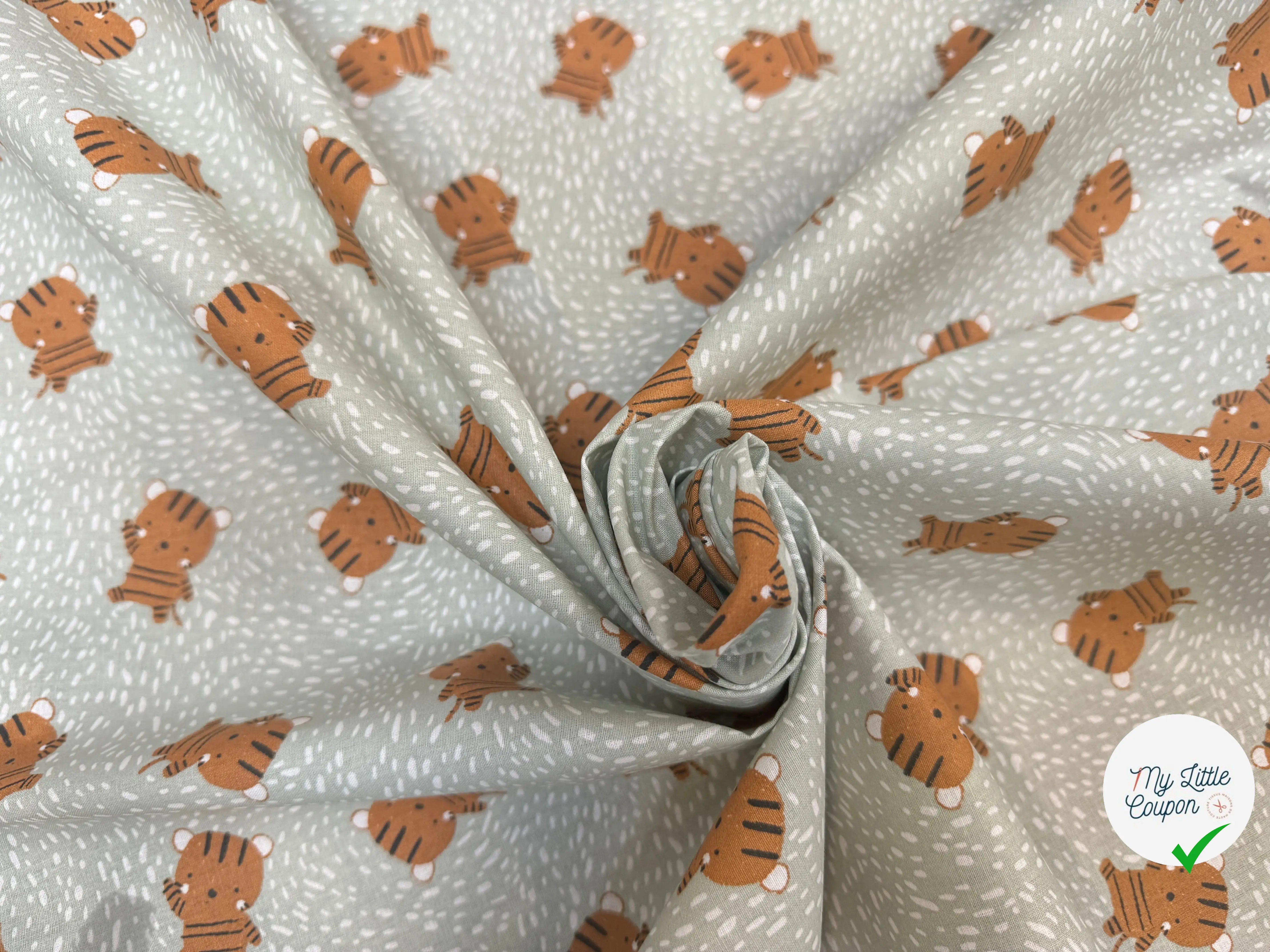 COTONNADE GROUX VERT / CAMEL 1B Y3X 150 - My Little Coupon