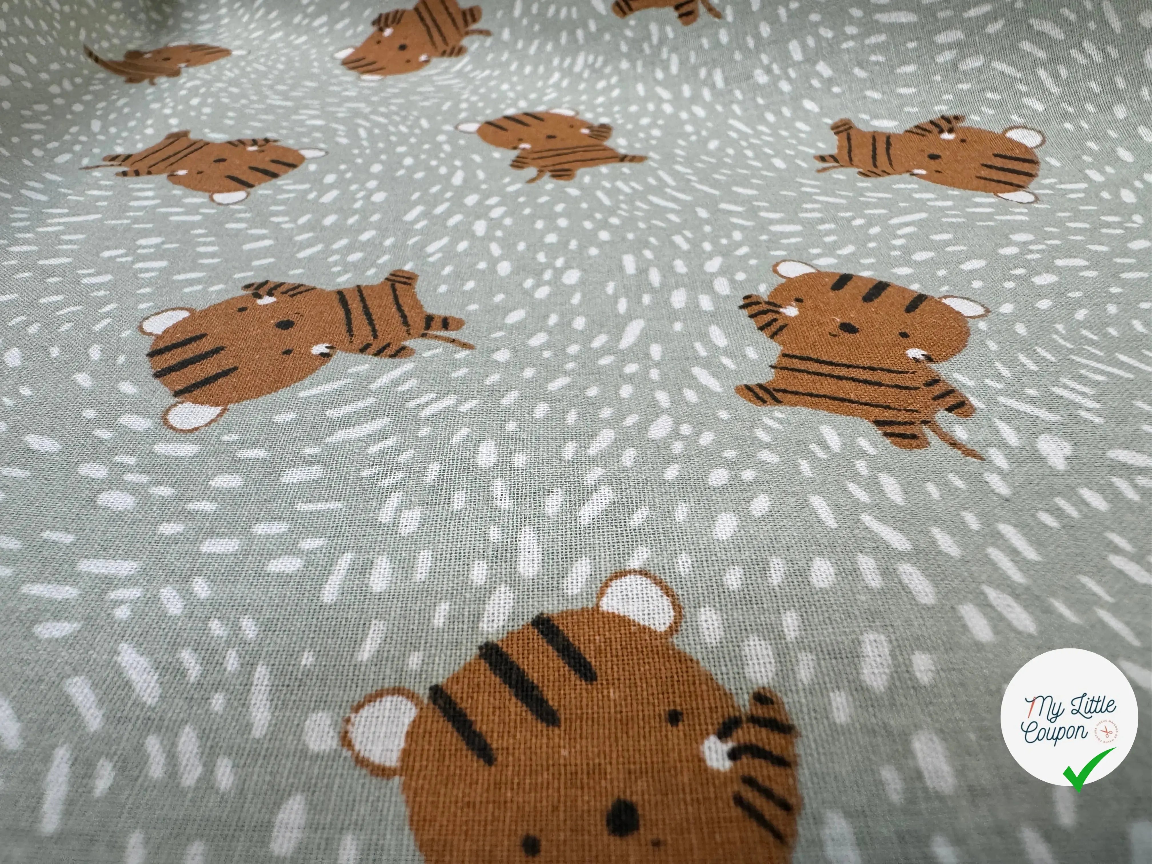 COTONNADE GROUX VERT / CAMEL 1B Y3X 150 - My Little Coupon