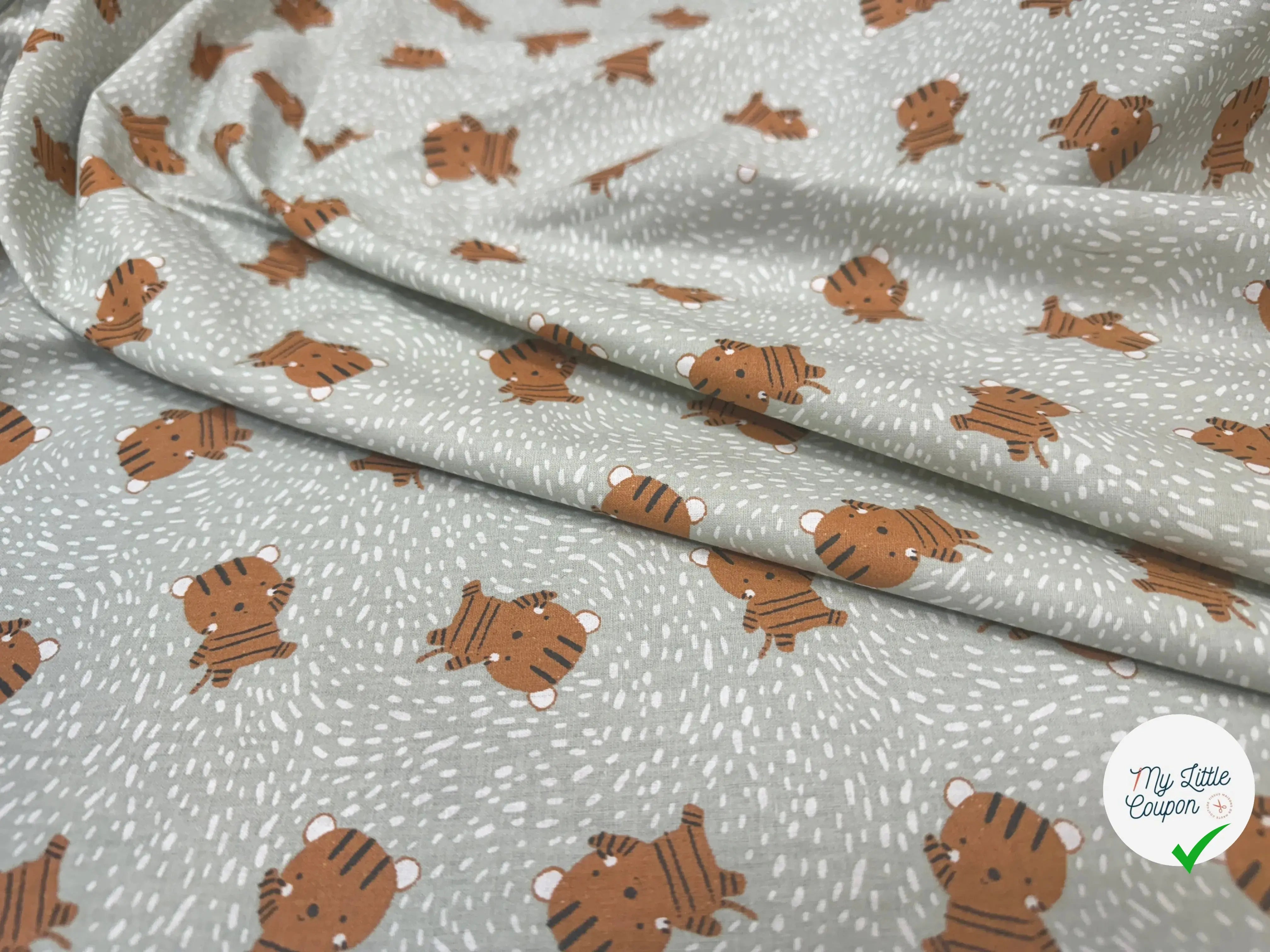 COTONNADE GROUX VERT / CAMEL 1B Y3X 150 - My Little Coupon