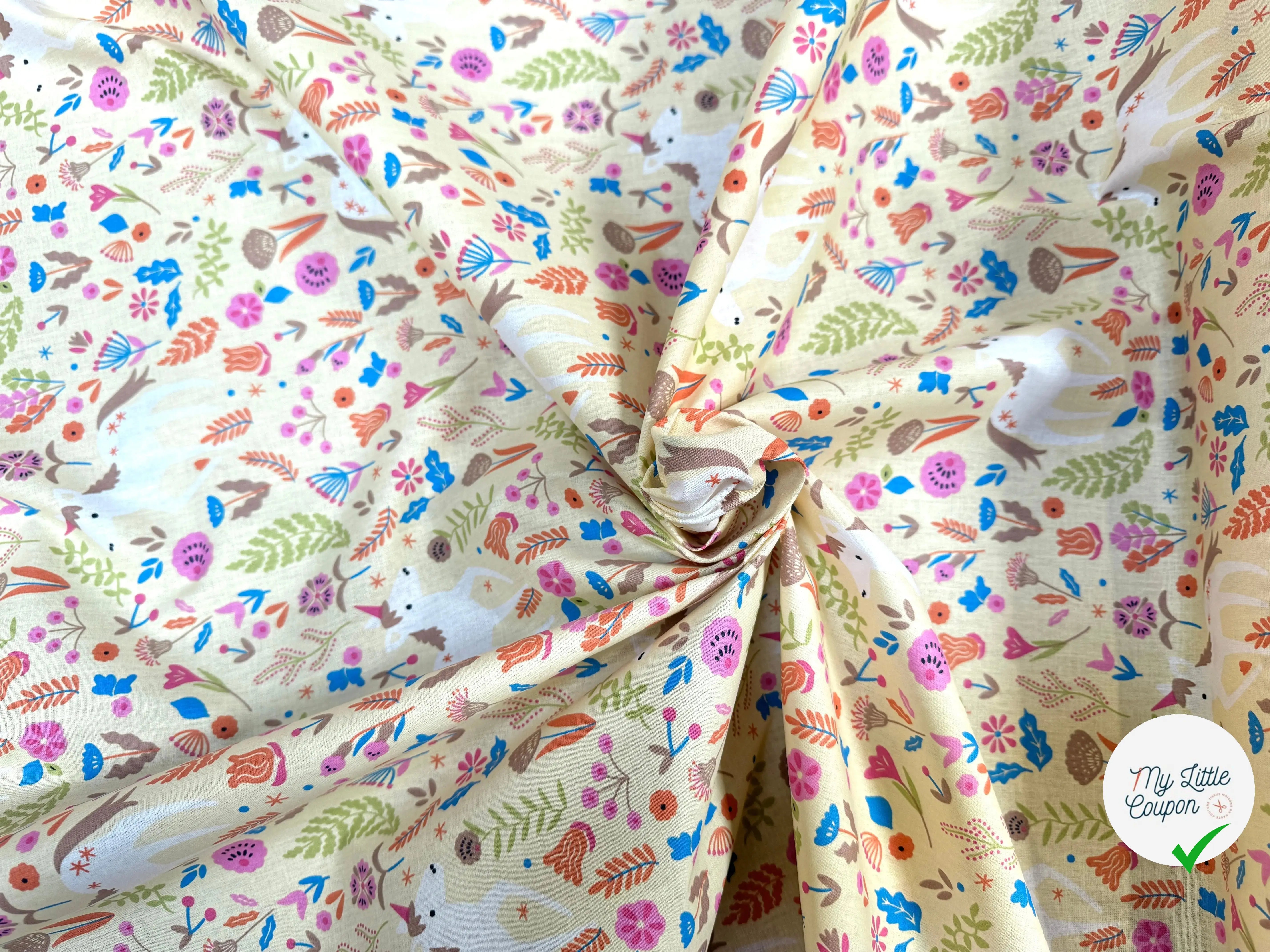 COTONNADE JOLICORN JAUNE / ROSE 2B D7PAP 150 - My Little Coupon