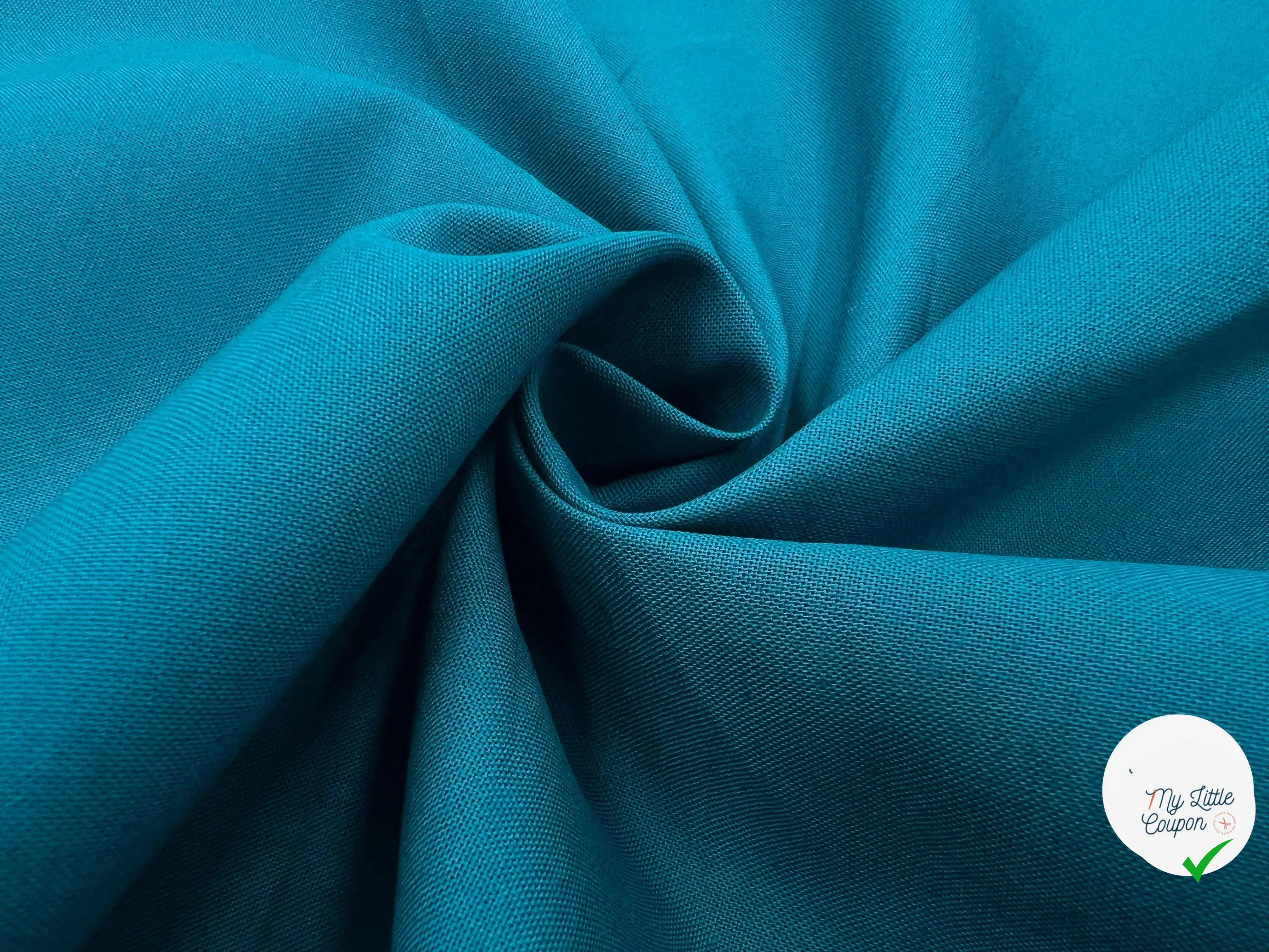 COTONNADE UNIE BLEU CANARD FONCÉ - My Little Coupon - tissu - coudre