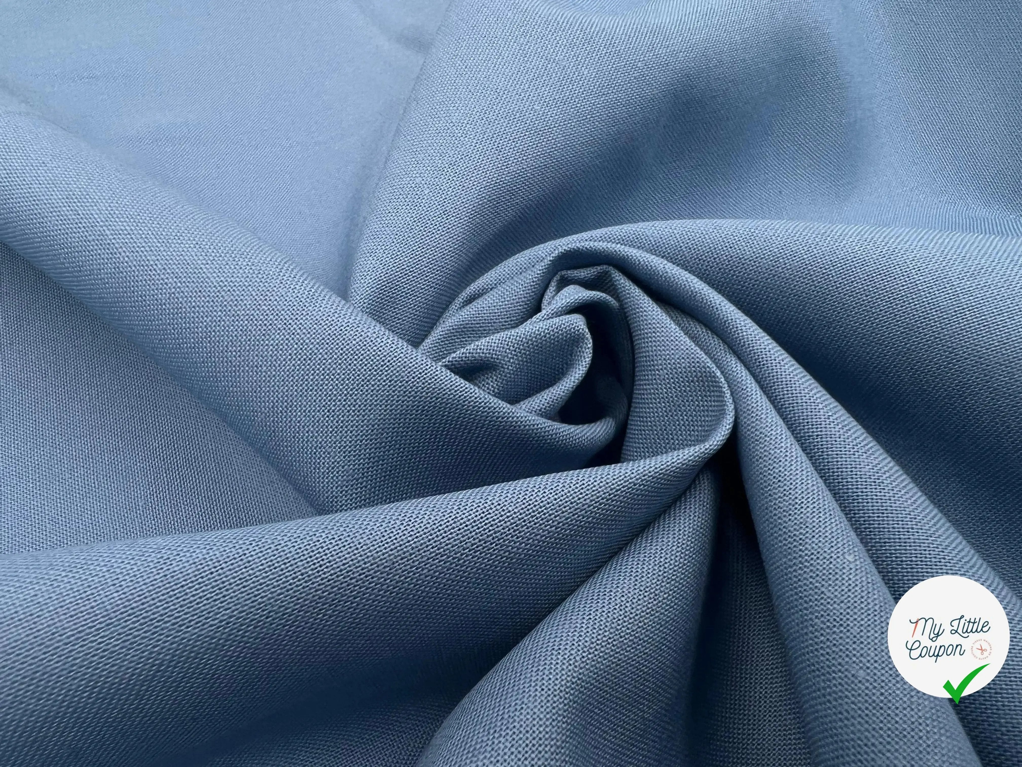 COTONNADE UNIE BLEU DENIM - My Little Coupon - tissu - coudre