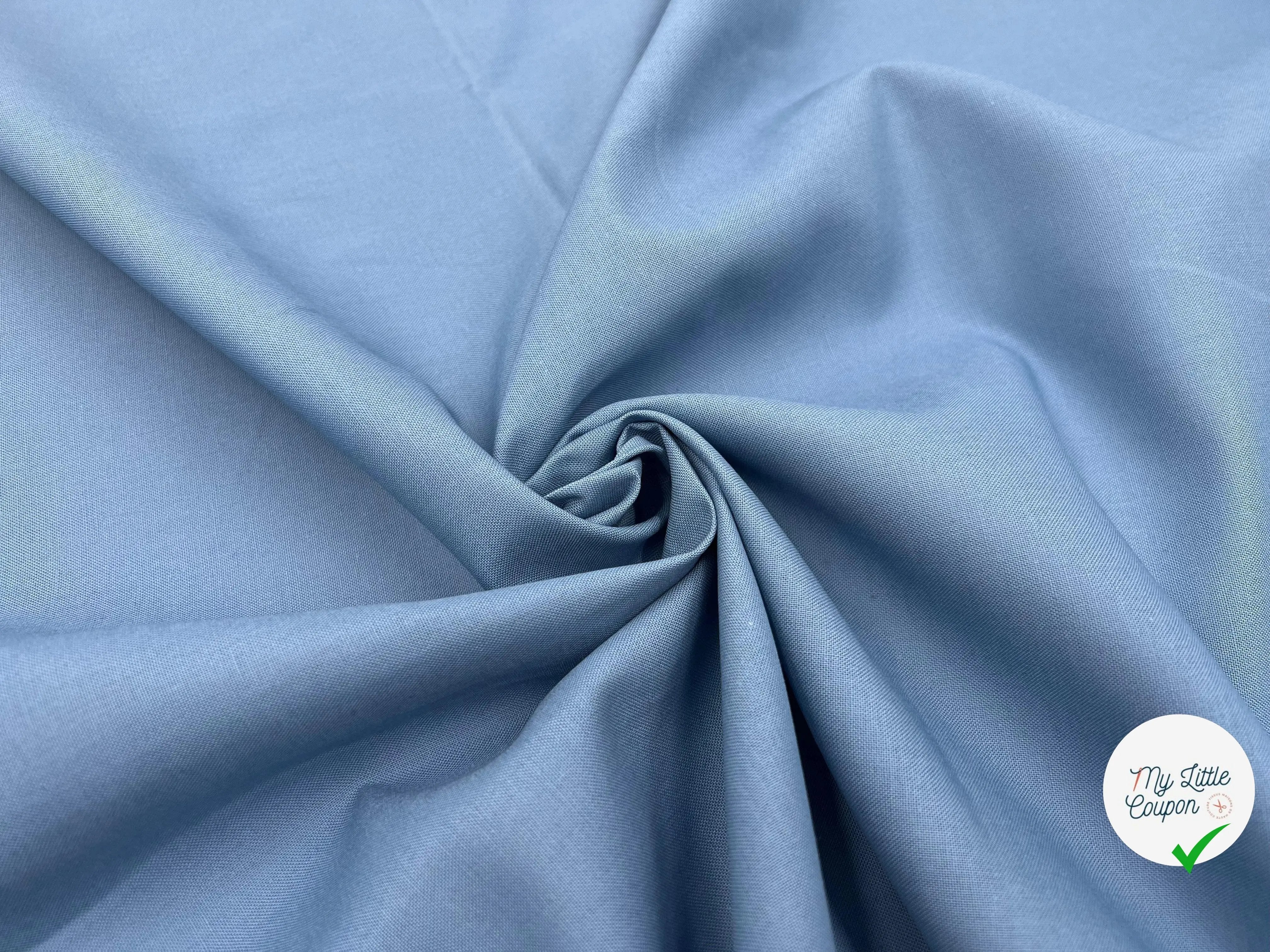 COTONNADE UNIE BLEU DENIM - My Little Coupon - tissu - coudre
