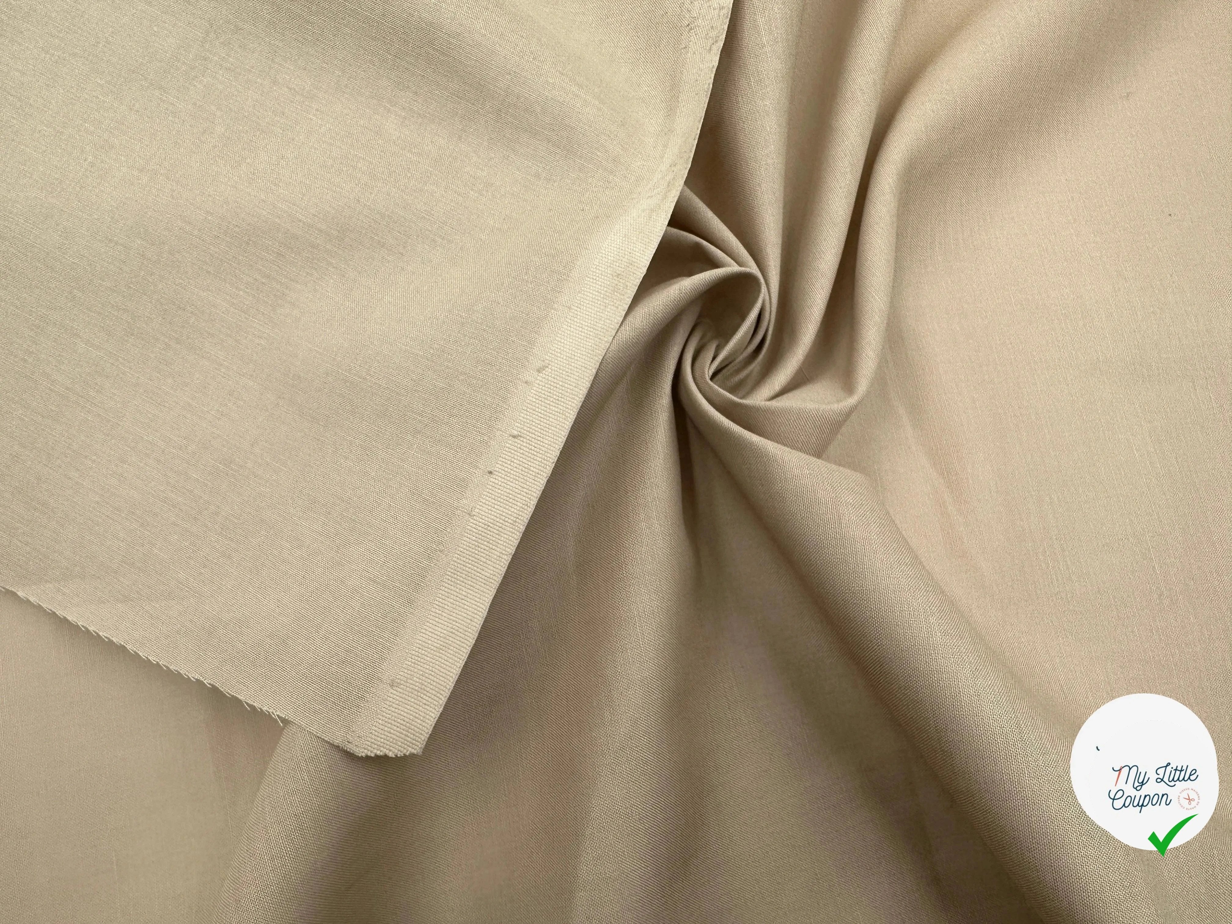 COTONNADE UNIE LIN SABLE - My Little Coupon - tissu - coudre