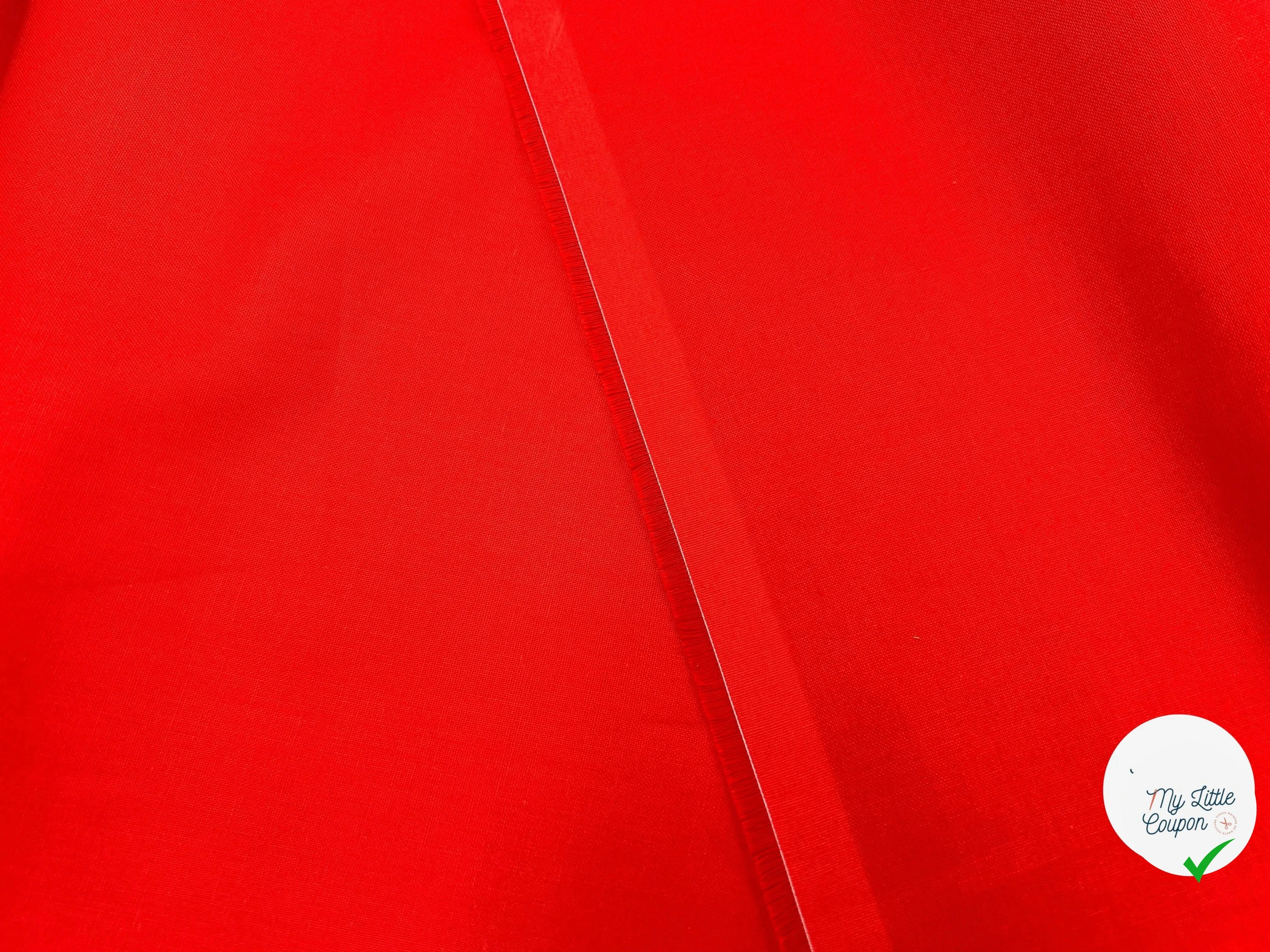 COTONNADE UNIE ROUGE - My Little Coupon - tissu - coudre
