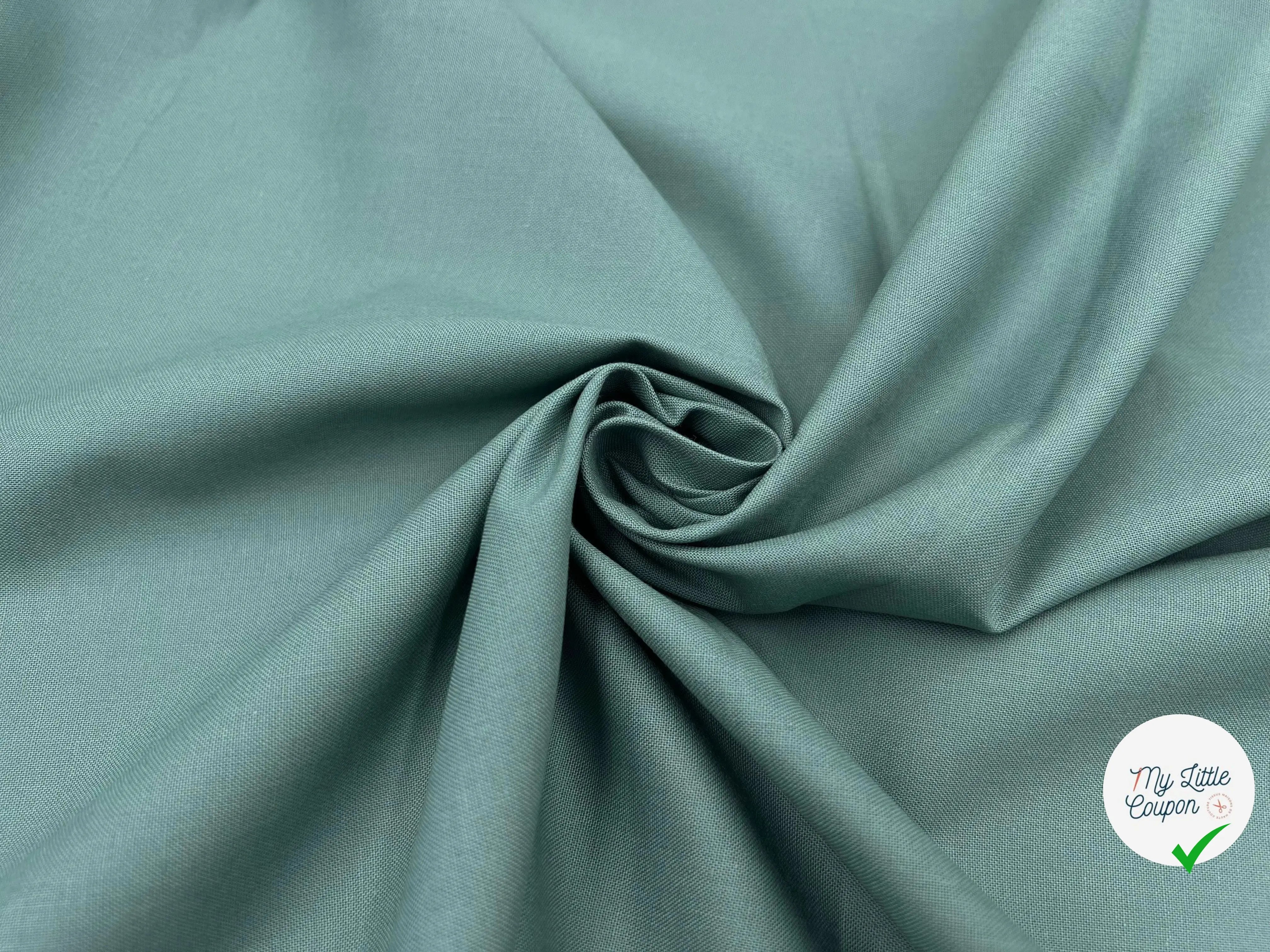 COTONNADE UNIE THYM - My Little Coupon - tissu - coudre