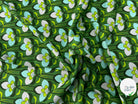 CREPE DE CHINE 100% SOIE FLEURS VERTES - My Little Coupon