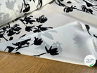 CREPE DE CHINE 100% SOIE JAPONISANT NOIR & BLANC - My Little Coupon
