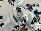 CREPE DE CHINE 100% SOIE JAPONISANT NOIR & BLANC - My Little Coupon