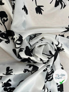 CREPE DE CHINE 100% SOIE JAPONISANT NOIR & BLANC - My Little Coupon