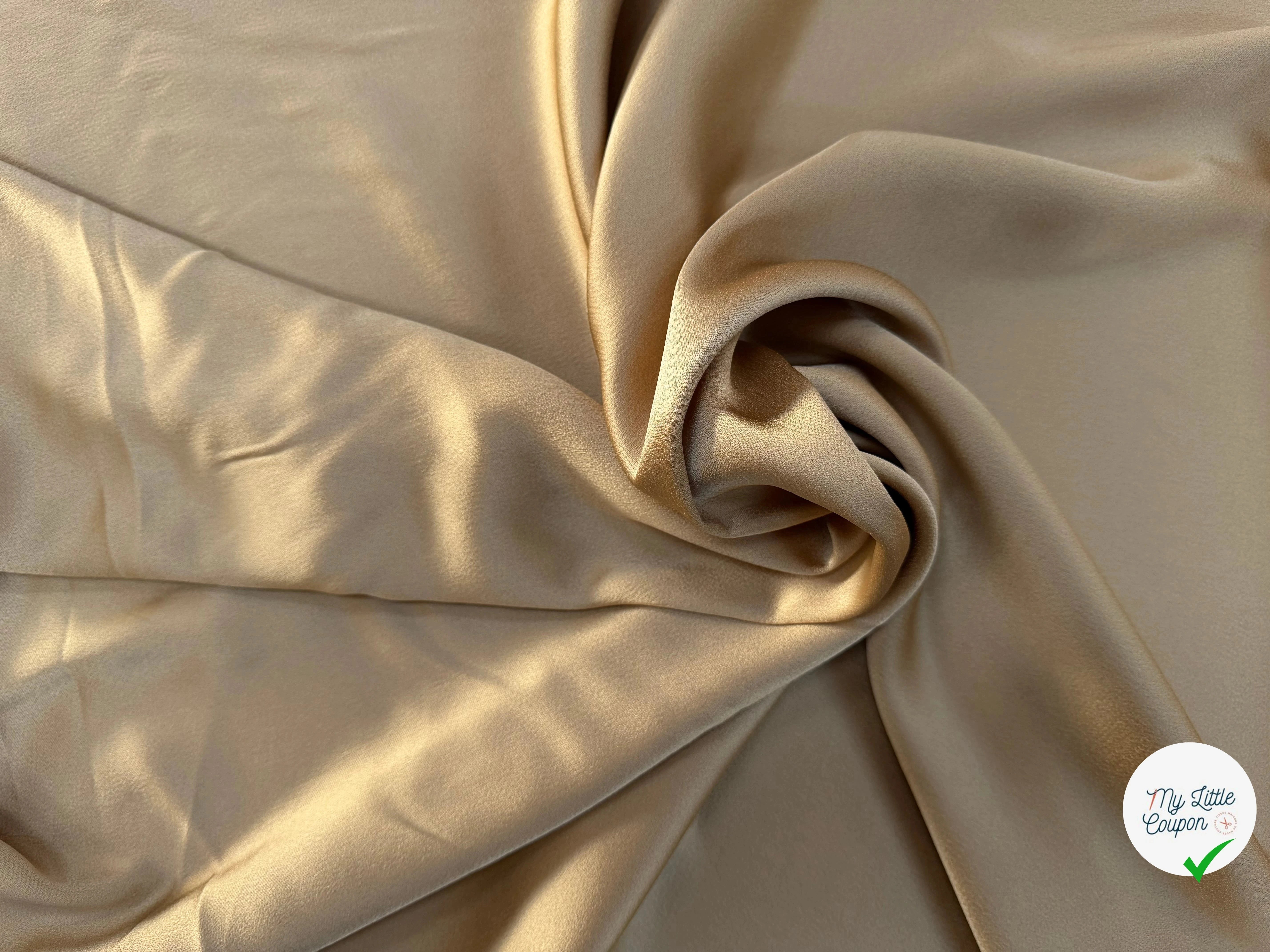 CREPE ENVERS SATIN VISCOSE ET ACETATE MAT SABLE - My Little Coupon