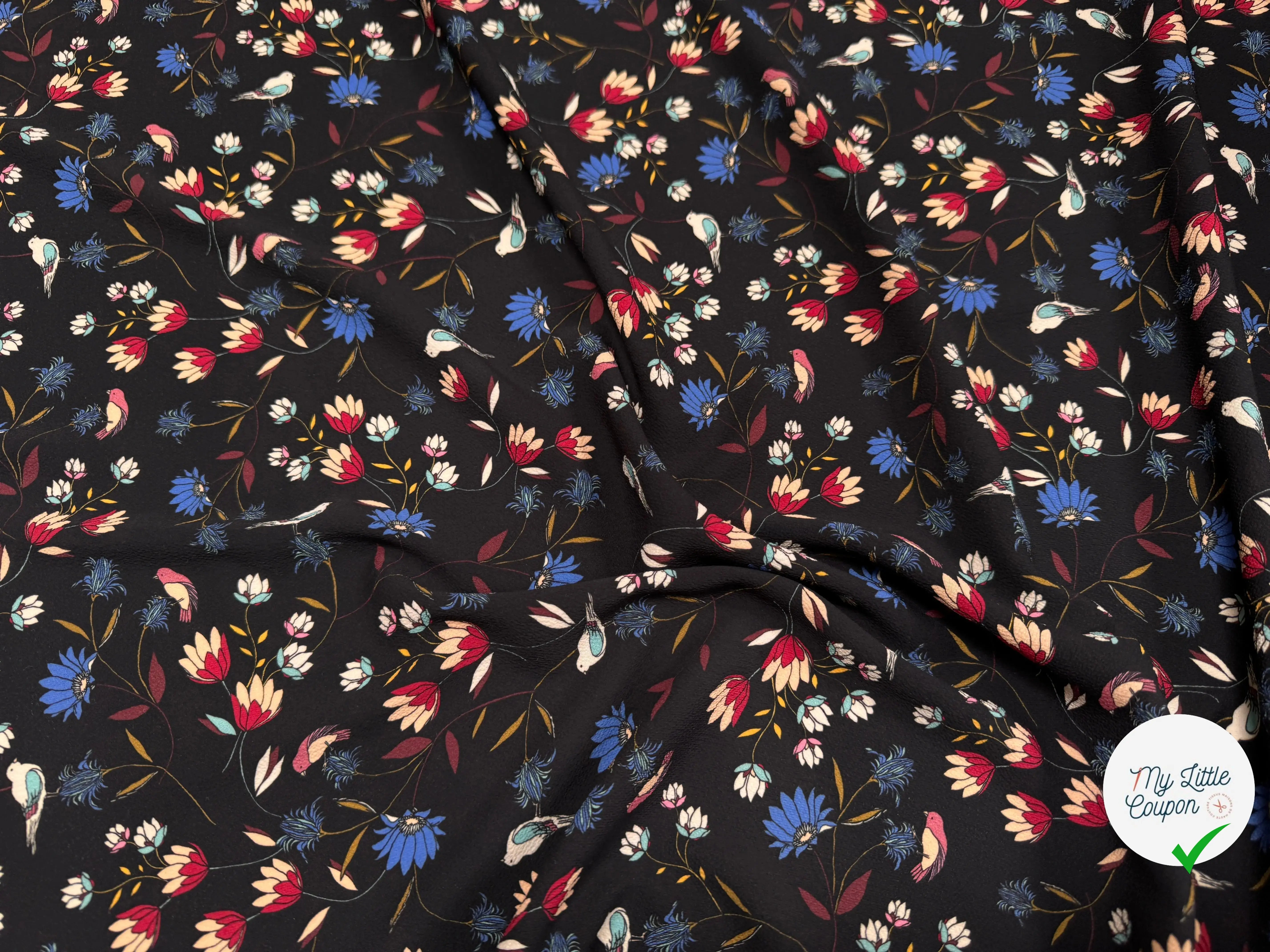 CREPE FOND NOIR FLEURS 2%EA - My Little Coupon