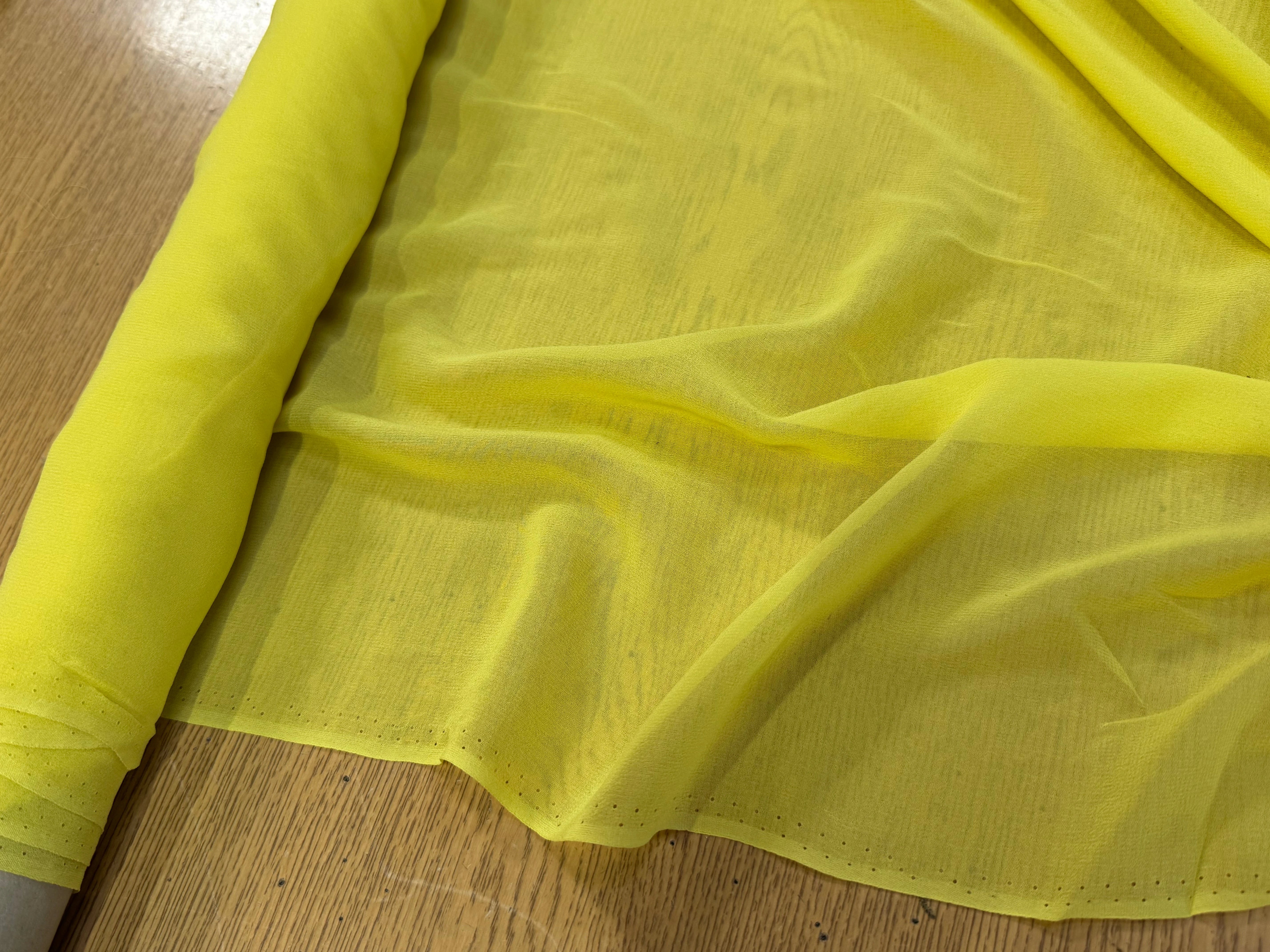 (Chute) CREPE GEORGETTE DE SOIE JAUNE MOYEN - My Little Coupon