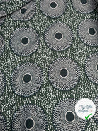 CRÊPE LÉGÈREMENT SATINÉ ROSACES ABYSALES VERT MLC INTERN