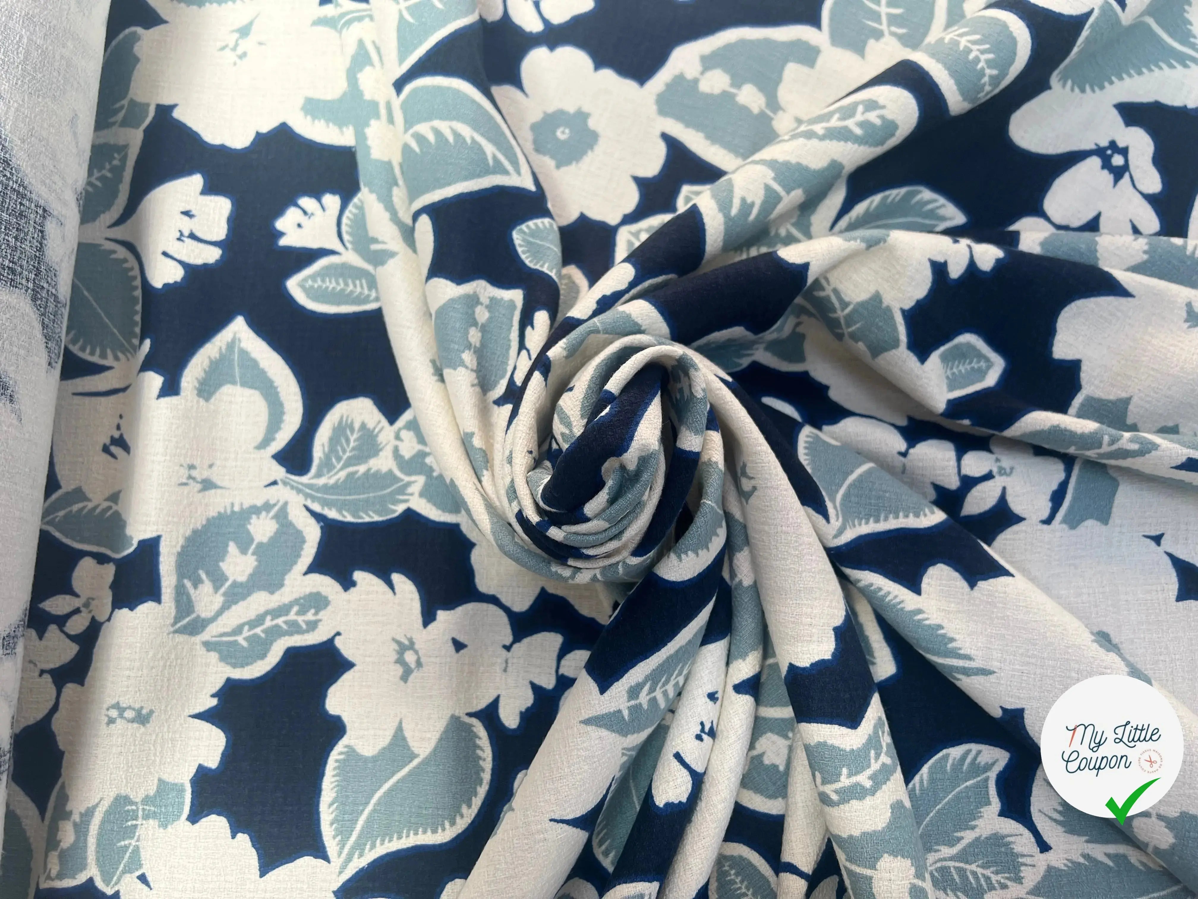CRÊPE LOURD COTON FLEURS BAROQUE - My Little Coupon