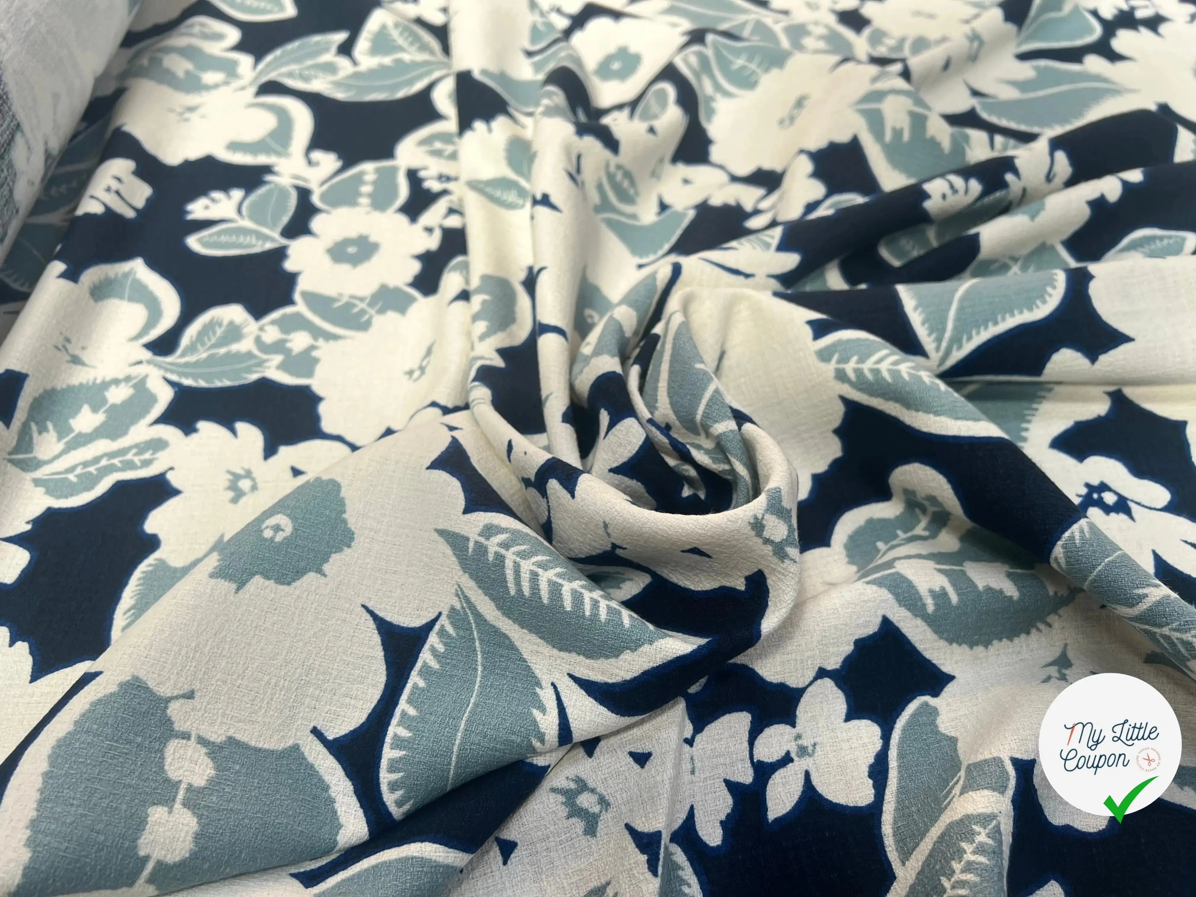 CRÊPE LOURD COTON FLEURS BAROQUE - My Little Coupon