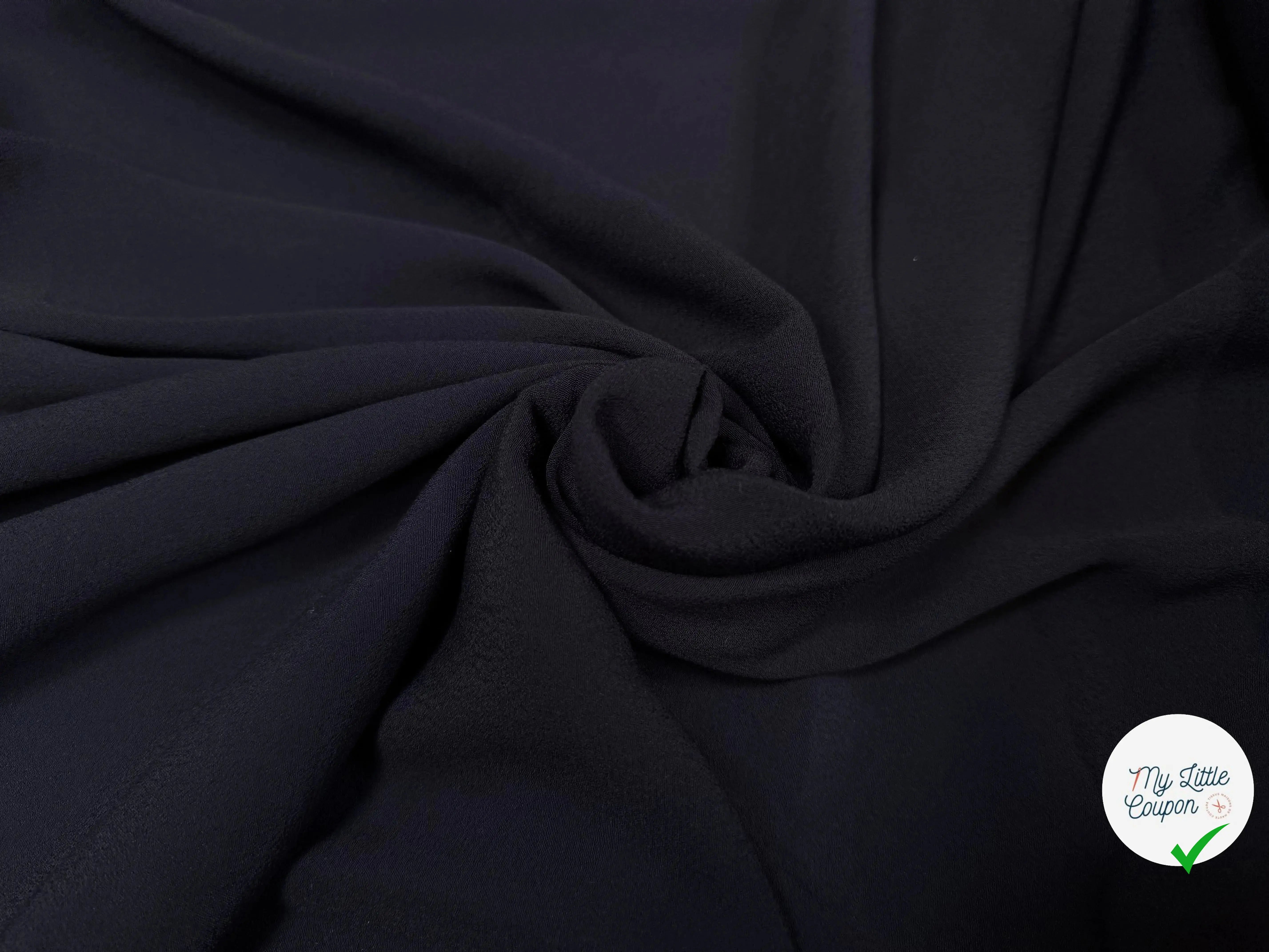 CRÊPE MAROCAIN 100% VISCOSE UNI NAVY - My Little Coupon