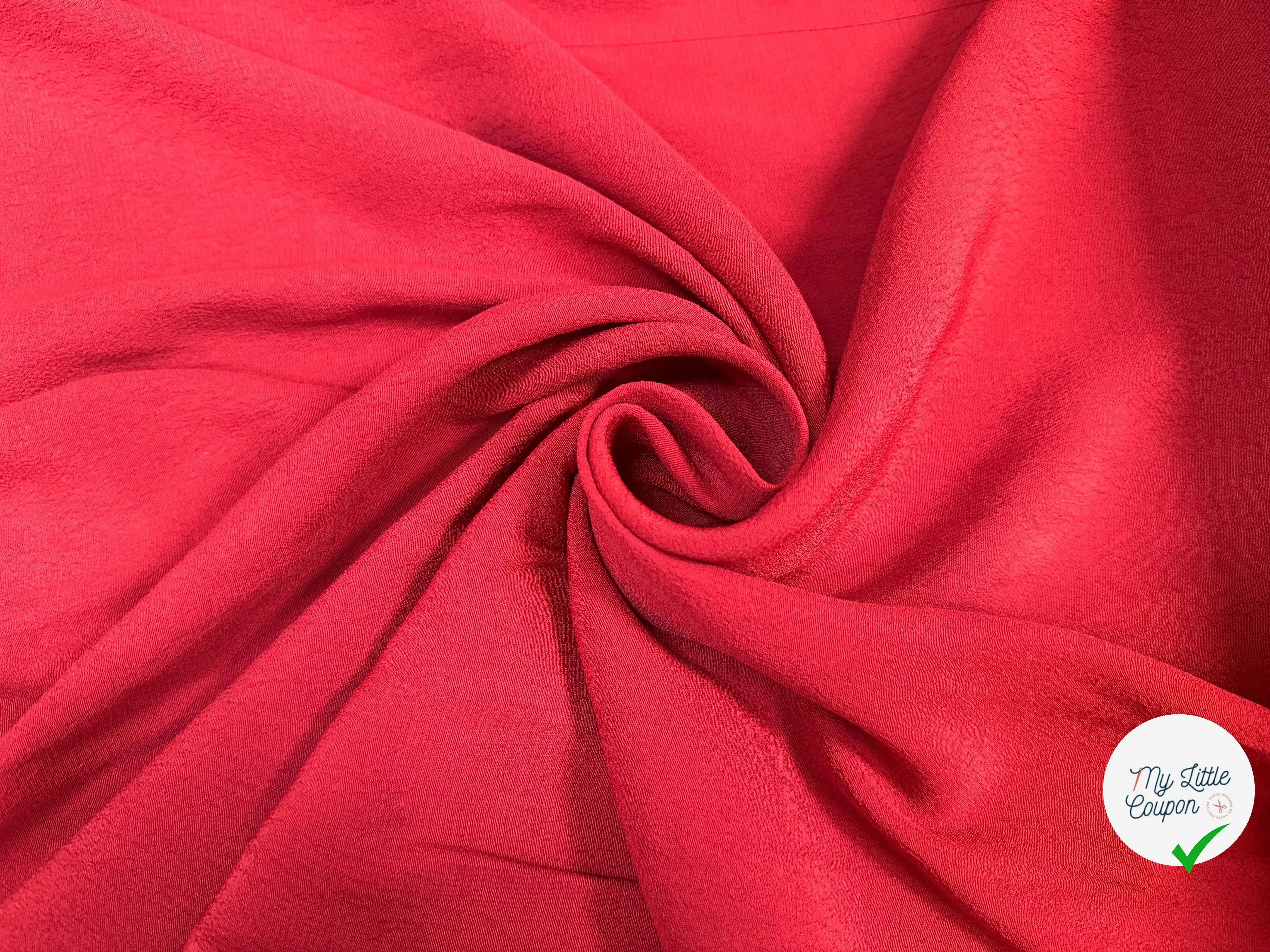 CRÊPE MAROCAIN 100% VISCOSE UNI ROUGE - My Little Coupon