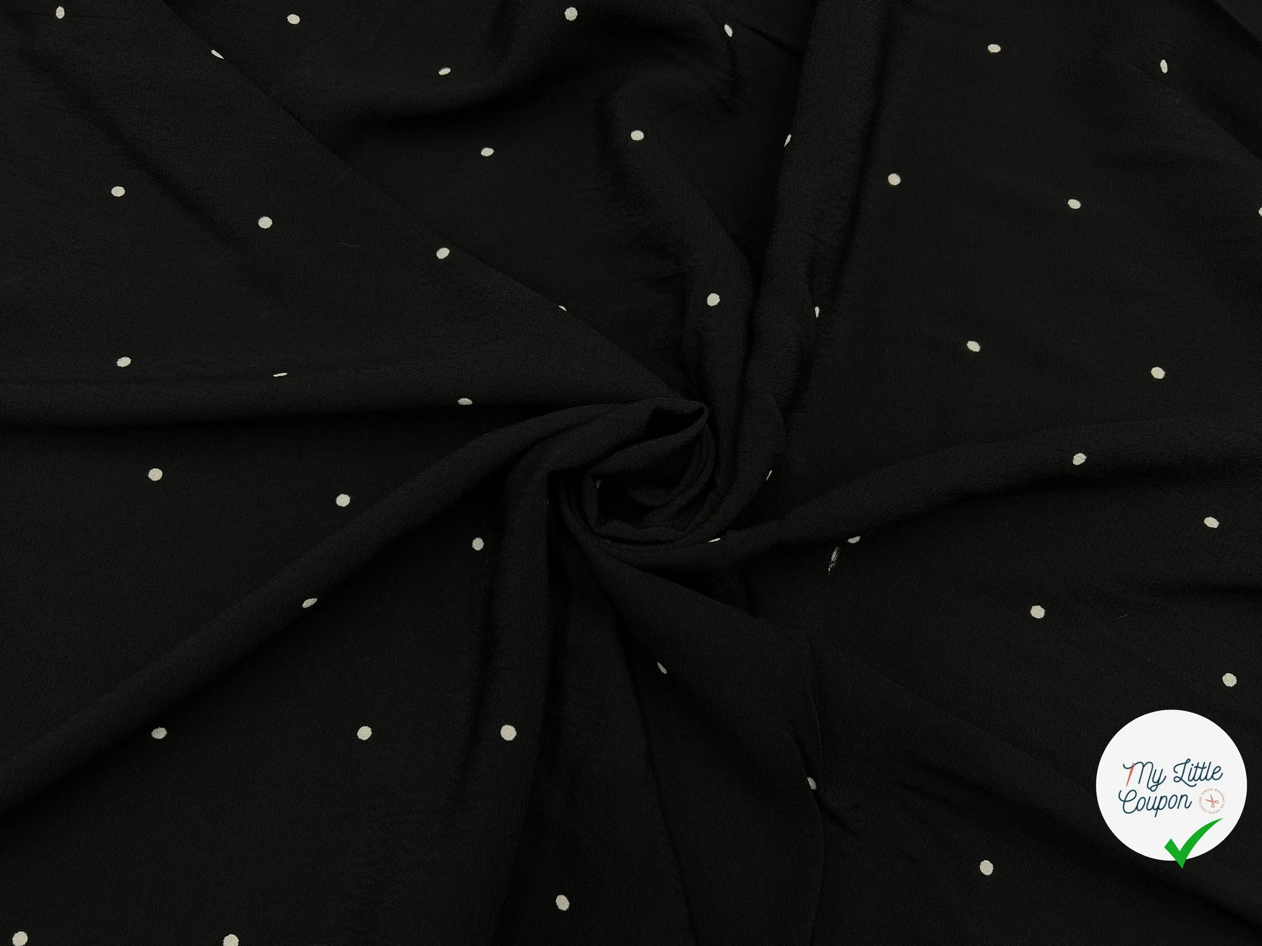 CRÊPE MAROCAIN VISCOSE IMPRIMÉ FLOCONS DE PETITS POIS - My Little Coupon - tissu - coudre