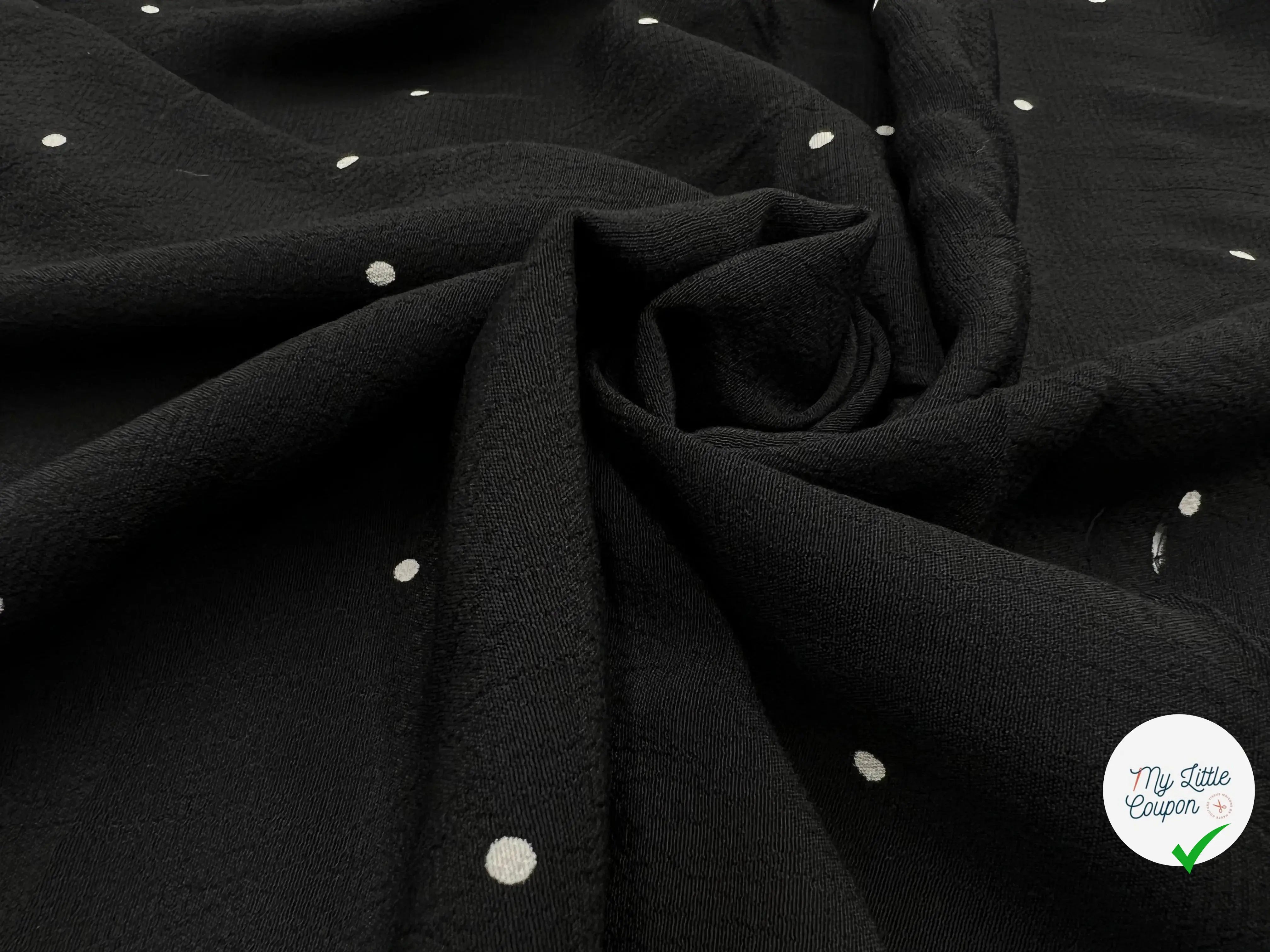 CRÊPE MAROCAIN VISCOSE IMPRIMÉ FLOCONS DE PETITS POIS - My Little Coupon - tissu - coudre