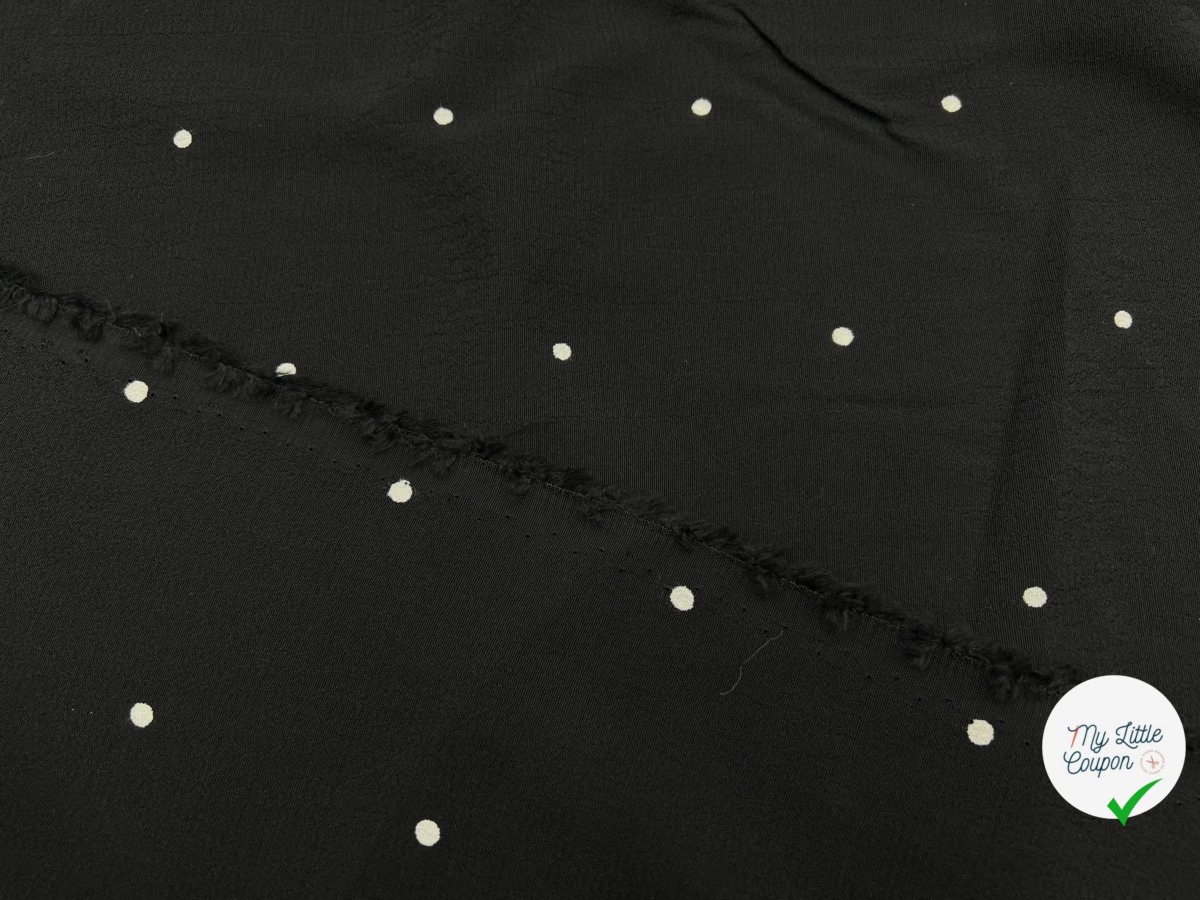 CRÊPE MAROCAIN VISCOSE IMPRIMÉ FLOCONS DE PETITS POIS - My Little Coupon - tissu - coudre