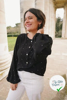 CRÊPE MAROCAIN VISCOSE IMPRIMÉ FLOCONS DE PETITS POIS - My Little Coupon - tissu - coudre