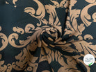CRÊPE POLYESTER MOTIF FEUILLAGE VERT ET MARRON - My Little Coupon