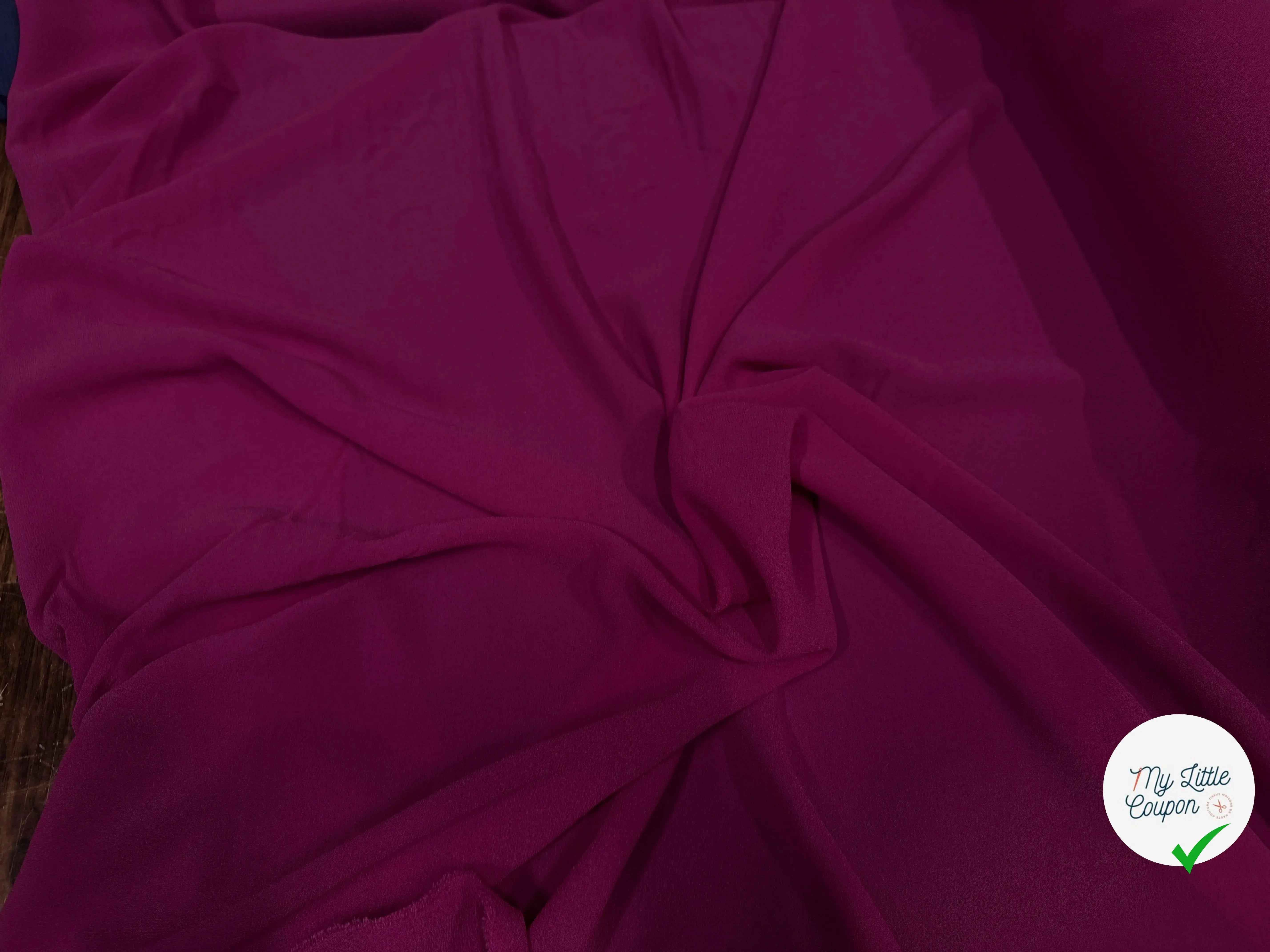 CREPE POLYESTER VIOLET ROSE - My Little Coupon
