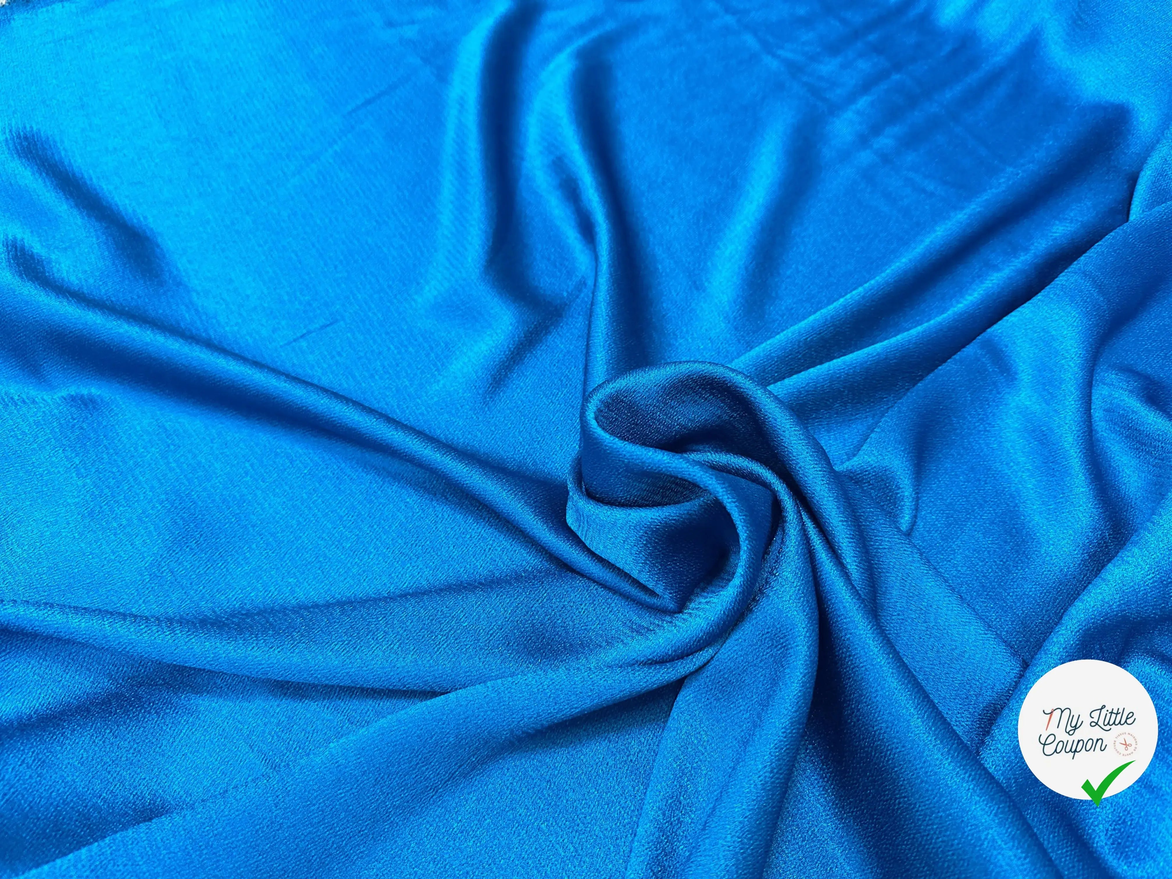 CREPE SATIN VISCOSE TEXTURÉE BLEU DE REVE - My Little Coupon