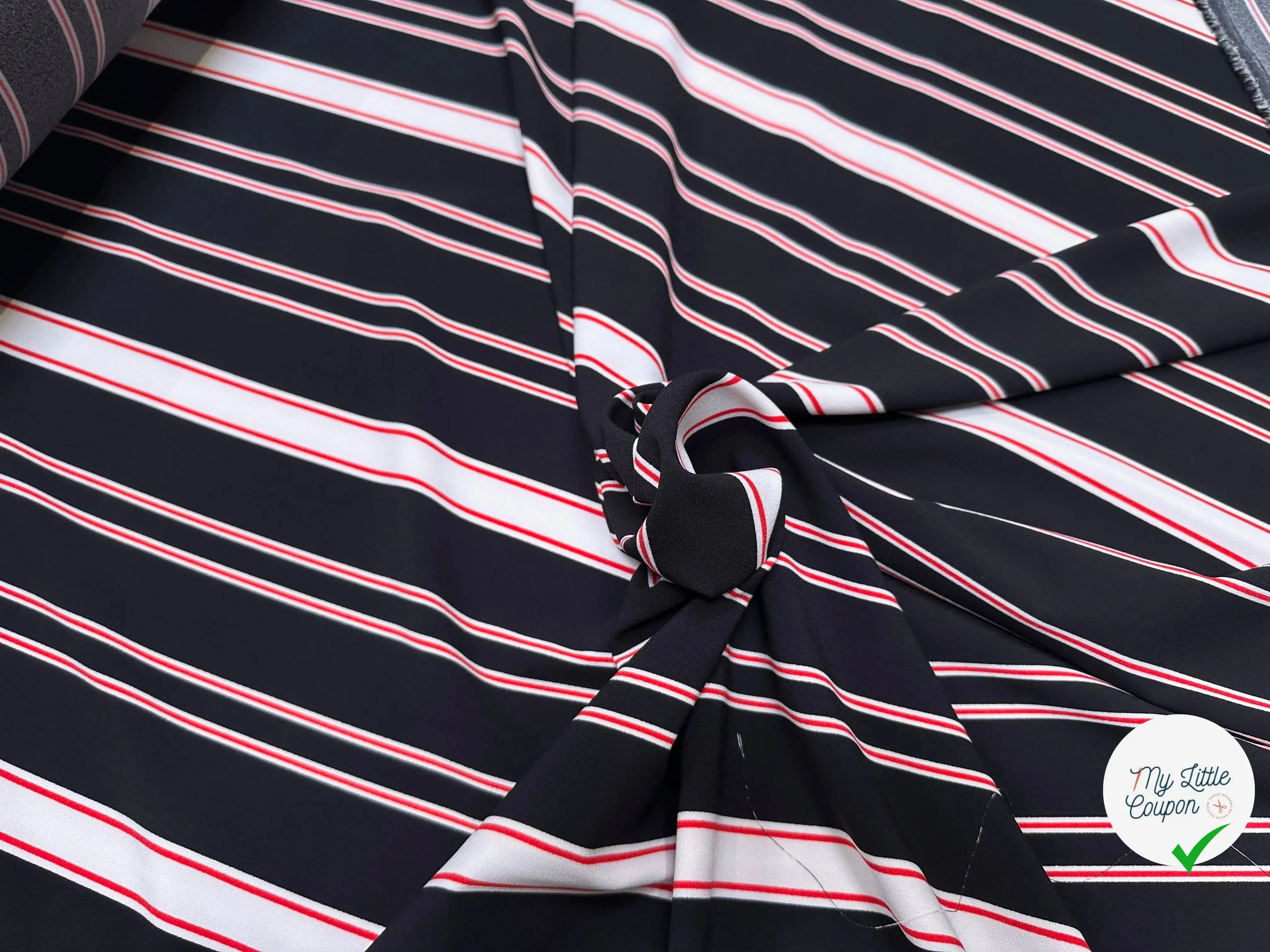 CREPE STRIPES ROUGE & BLANC FOND NOIR - My Little Coupon