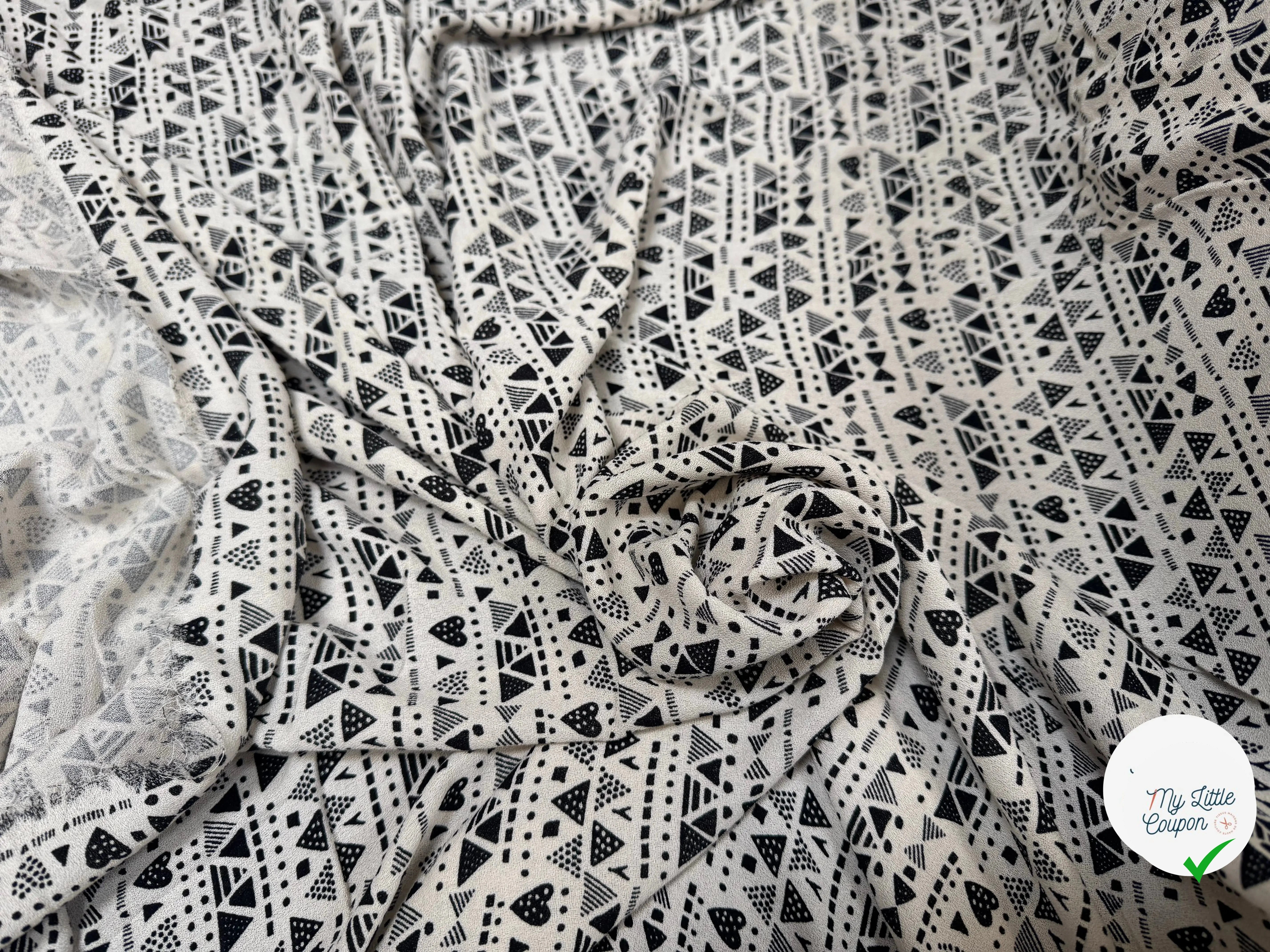 CREPE VISCOSE LOURD JOLI CŒUR - My Little Coupon