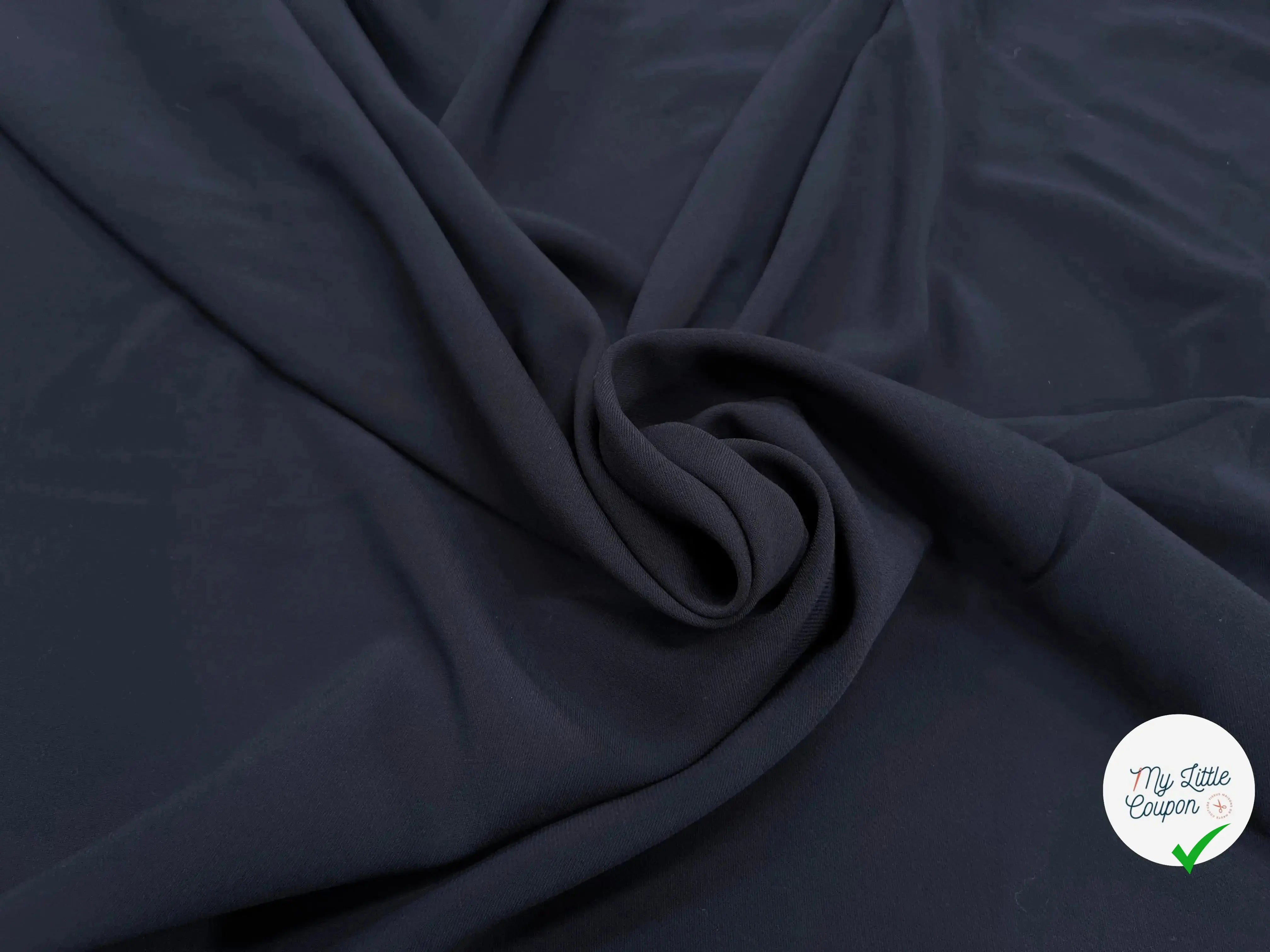 CREPE VISCOSE LOURD SERGÉ BLEU NAVY - My Little Coupon