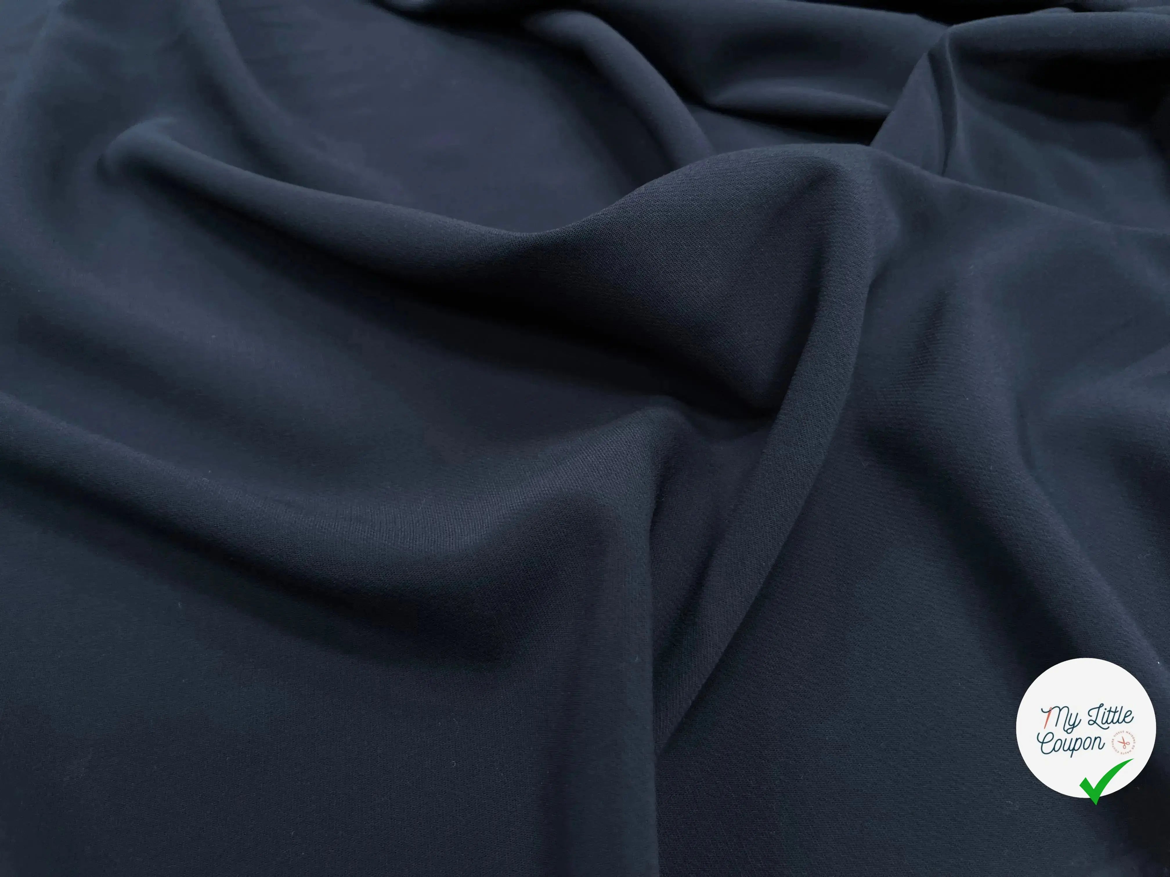 CREPE VISCOSE LOURD SERGÉ BLEU NAVY - My Little Coupon