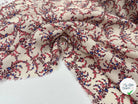 CRÊPON VISCOSE IMPRIMÉ FLORA PROVENZA ROUGE MSO