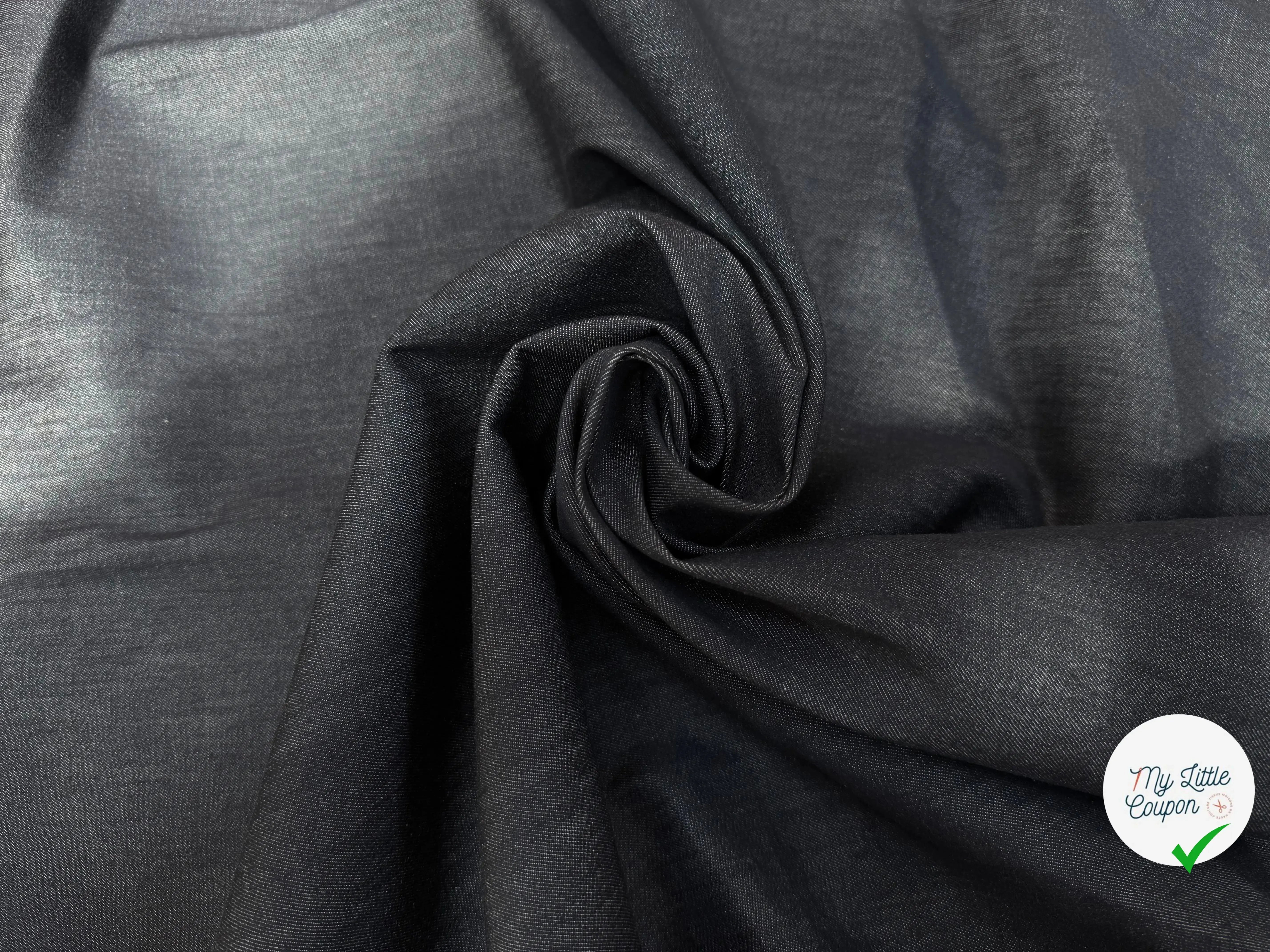 DENIM UNI NOIR STRETCH - My Little Coupon