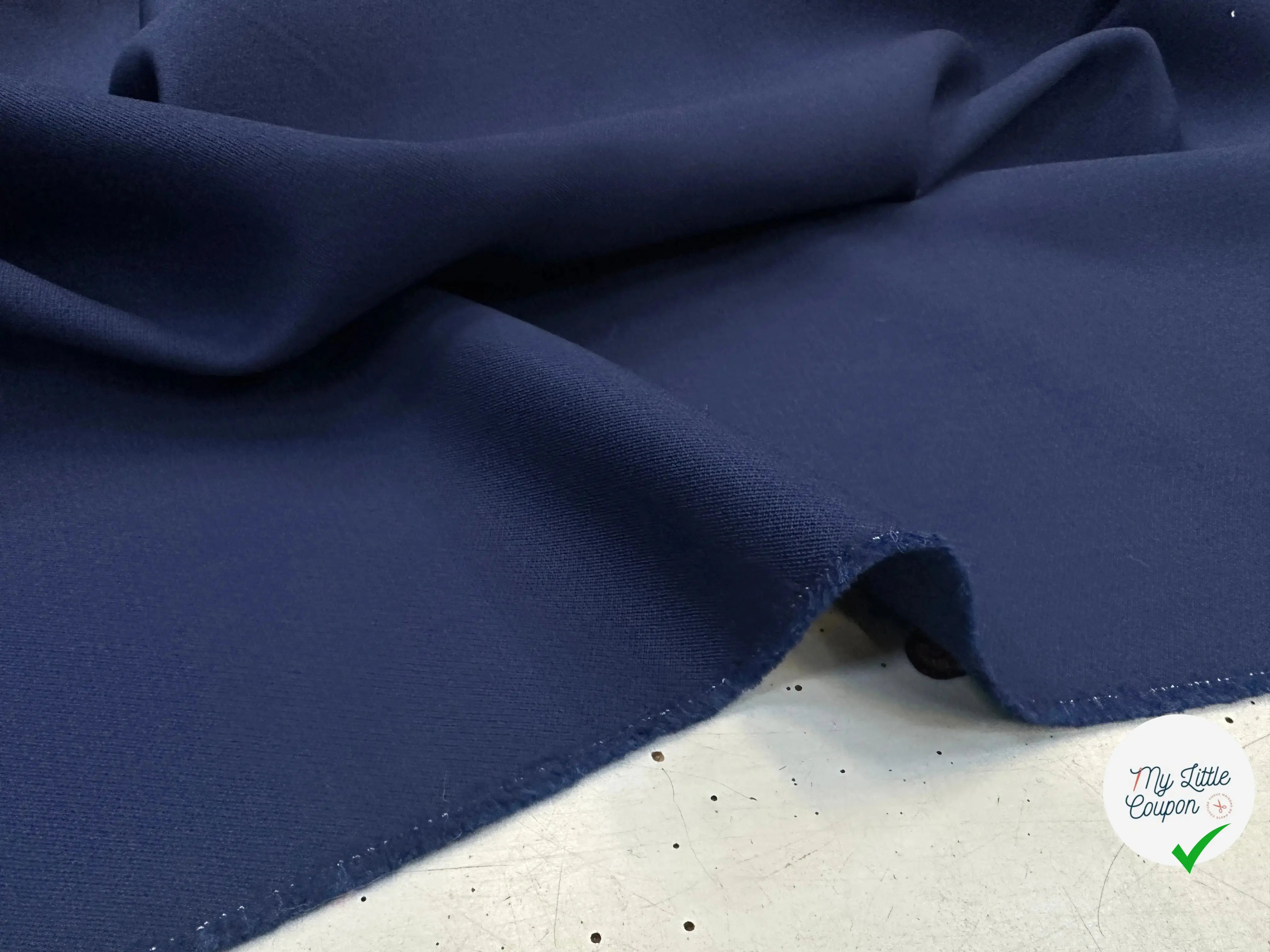 DOUBLE CRÊPE DE LAINE DE TONTE BLEU NAVY - My Little Coupon