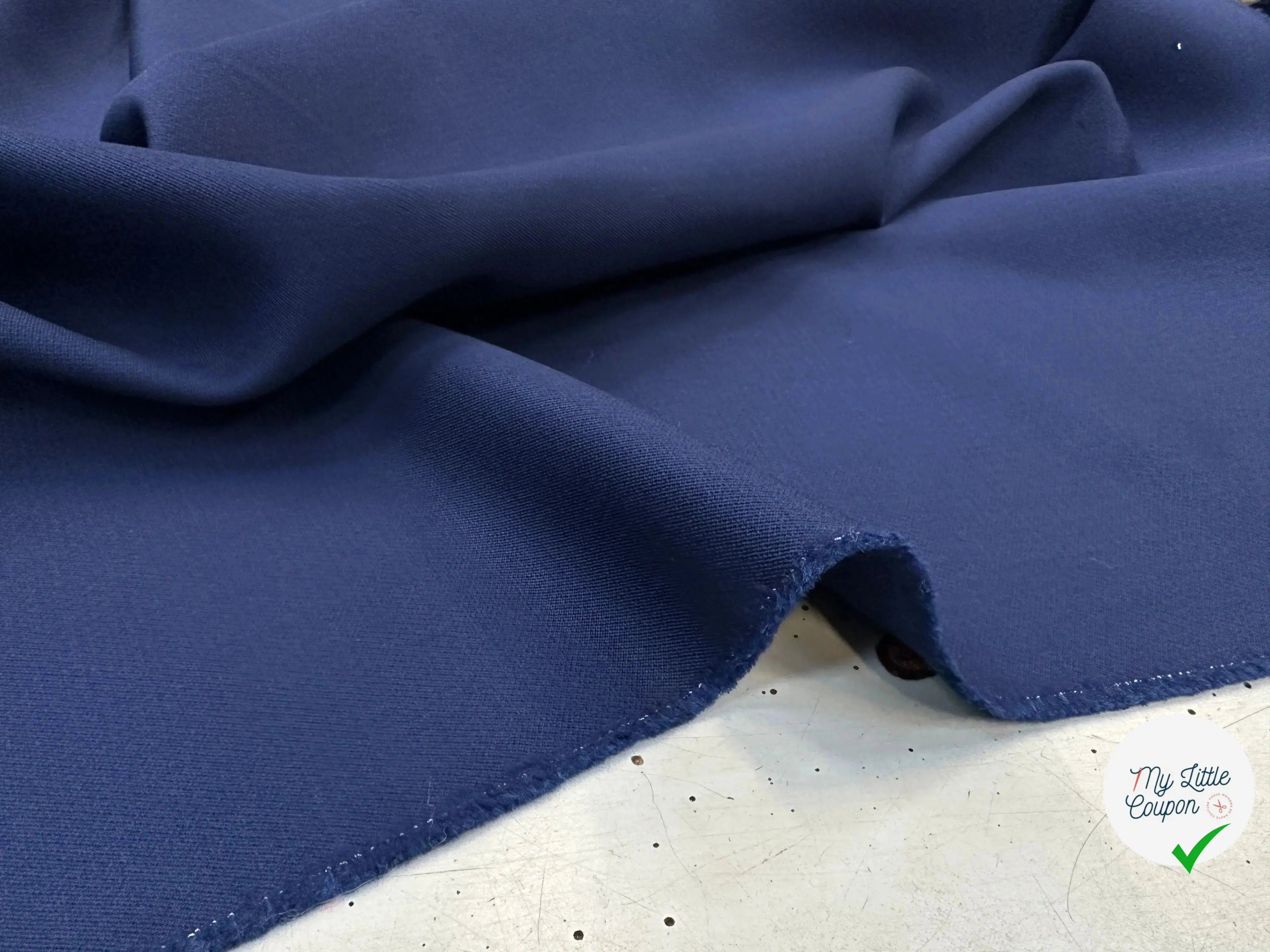 DOUBLE CRÊPE DE LAINE DE TONTE BLEU NAVY - My Little Coupon