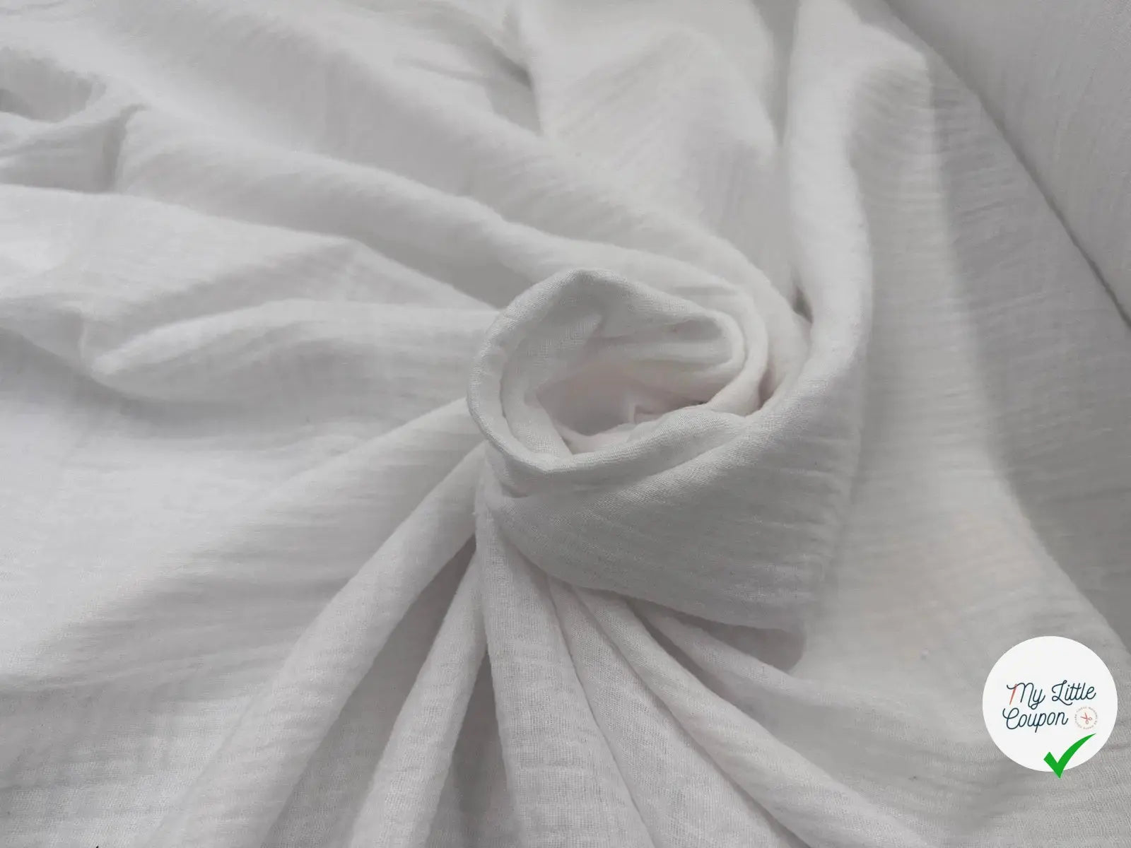 DOUBLE GAZE DE COTON BLANC - My Little Coupon - tissu - coudre