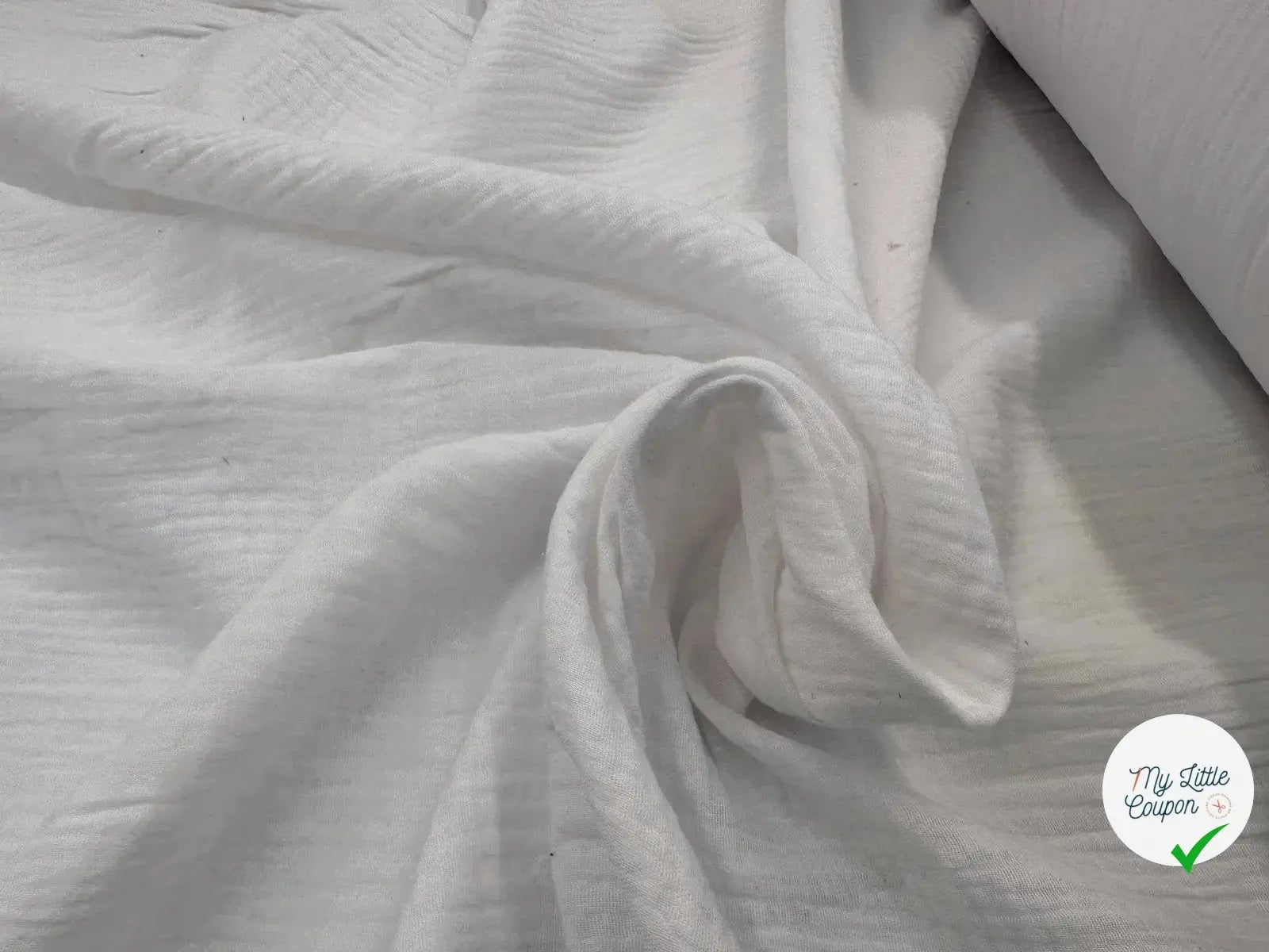 DOUBLE GAZE DE COTON BLANC - My Little Coupon - tissu - coudre