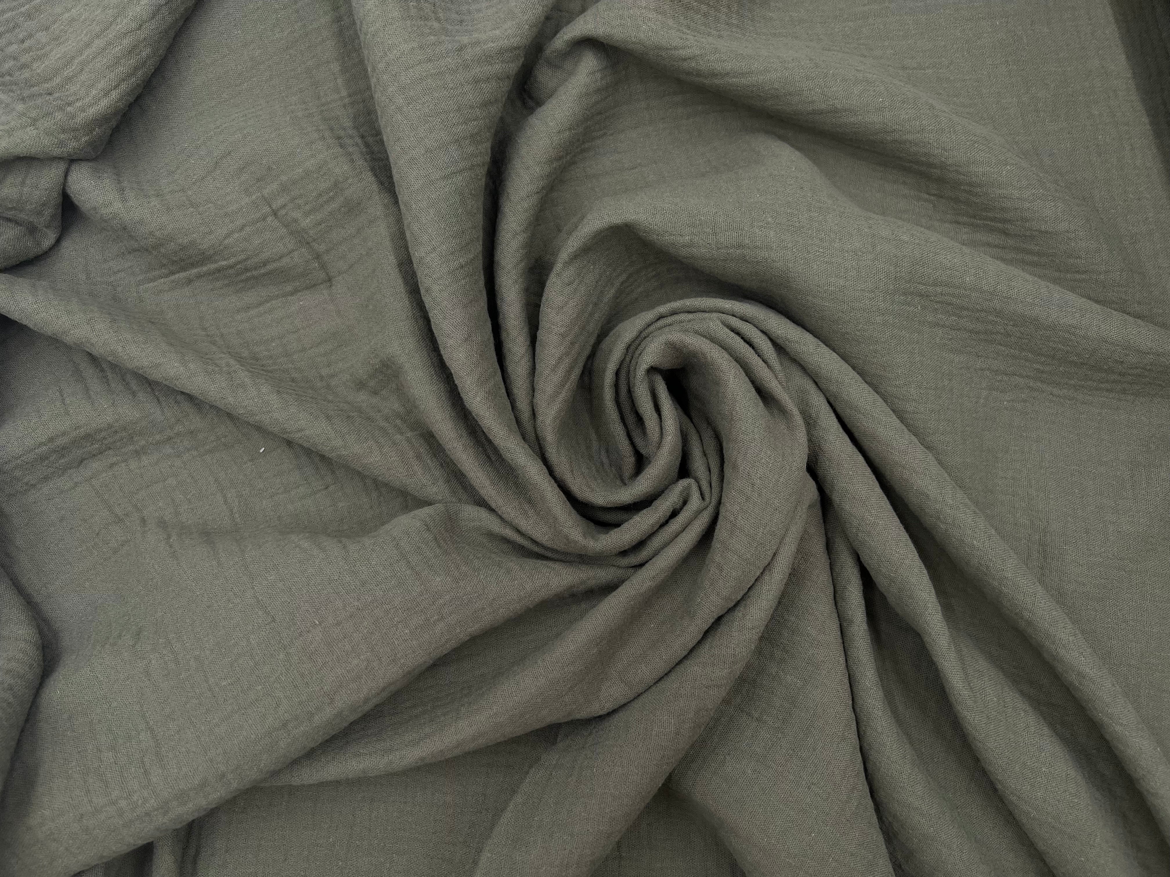(Chute) DOUBLE GAZE DE COTON KAKI GRIS - My Little Coupon