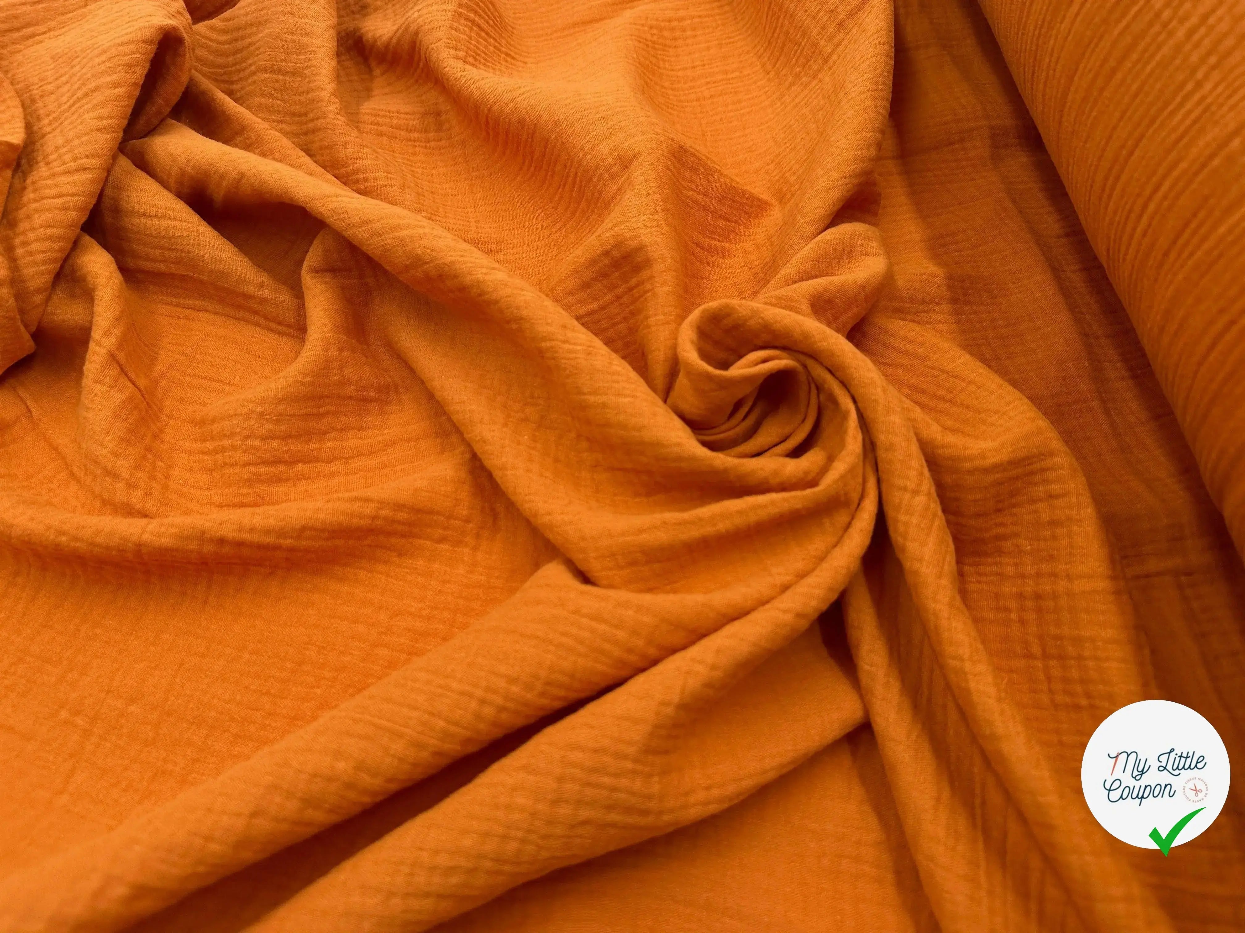 DOUBLE GAZE DE COTON ORANGE SUNSET - My Little Coupon - tissu - coudre